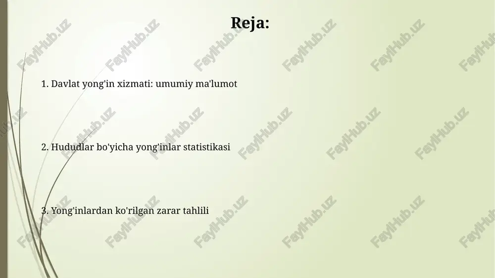 'xtab qolishi kabi omillarni o'z ichiga oladi. yong'in sababli ekologik zarar havo ifloslanishi, suv resurslarining zaharlanishi va o'simliklar hamda hayvonot olamining yo'q bo'lishi kabi jiddiy oqibatlarga olib kelishi mumkin. eng ko'p uchraydigan yong'in sabablari elektr uskunalarining noto'g'ri ishlashi, masalan, qisqa tutashuvlar va izolyatsiyaning shikastlanishi, yong'inlarning taxminan 30 foiziga sabab bo'ladi, bu esa o'z vaqtida texnik xizmat ko'rsatishning muhimligini ta'kidlaydi. ochiq olovdan ehtiyotsizlik bilan foydalanish, shu jumladan sigaretalar, gugurtlar va shamlar, yong'inlarning 25 foizini keltirib chiqaradi, ayniqsa quruq o'simliklar mavjud bo'lgan hududlarda xavfli. hududlar bo'yicha xavf-xatar omillari qurg'oqchil hududlarda o'simlik qoldiqlarining erta bahorda yoqilishi 40% ga ko'proq o'rmon yong'inlari xavfini keltirib chiqaradi, bu shamol ta'sirida tez tarqaladi. sanoatlashgan rayonlarda kimyoviy moddalar saqlanadigan joylar 65% portlash va yong'in xavfini oshiradi, bu esa atrof-muhitga ziyon yetkazishi mumkin. yong'inlarning oldini olish bo'yicha chora-tadbirlar yongʻin xavfsizligi boʻyicha treninglar oʻtkazish, xodimlarni yongʻin oʻchirish vositalaridan foydalanishga oʻrgatish hamda evakuatsiya rejalari bilan tanishtirish 100% natijaga erishishga yordam beradi. …