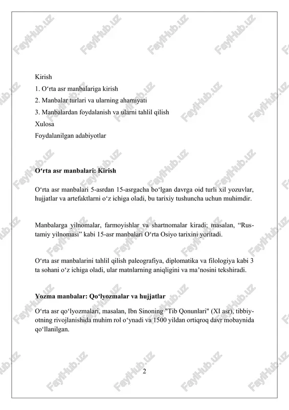 yildan ortiq tarixga ega boʻlib, qahramonlik hikoyalari, axloqiy saboqlarni avloddan-avlodga yetkazishda muhim rol oʻynagan. folklor, jumladan maqollar va topishmoqlar, oʻrta asrlarda odamlarning kundalik hayoti, e'tiqodlari va donoligini aks ettiruvchi qimmatli ma'lumot manbai boʻlib, 200 dan ortiq xilma-xil janrlarni o'z ichiga olgan. afsonalar va rivoyatlar, xususan alpomish kabi dostonlar, xiv-xvi asrlarda shakllangan bo'lib, jamiyatning qadriyatlari va o'ziga xosligini saqlashda muhim ahamiyatga ega bo'lgan. solnomalar va tarixiy yilnomalar solnomalar va tarixiy yilnomalar, odatda, yil sayin voqealarni qisqacha qayd etib, xiv-xv asrlarda evropada keng tarqalgan, siyosiy xronikalarga o'xshashdir. o'rta asrlarda solnomalar va yilnomalar, ayniqsa xii asrda, ko'pincha monastirlar va cherkovlar tomonidan yuritilib, mahalliy aholining diniy va ijtimoiy hayotini aks ettirgan. ba'zi solnomalarda 1066-yildagi hastings jangi kabi muhim voqealar tasvirlangan, biroq ular tarixiy tahlil emas, balki voqealarni oddiy bayon qilishdan iborat edi. hayotiy asarlar va biografiyalar o'rta asr hayotiy asarlari ko'pincha avliyo hayotlaridan iborat bo'lgan, ularda 12 ta asosiy mo'jizalar va axloqiy namoyishlar keltirilgan. …