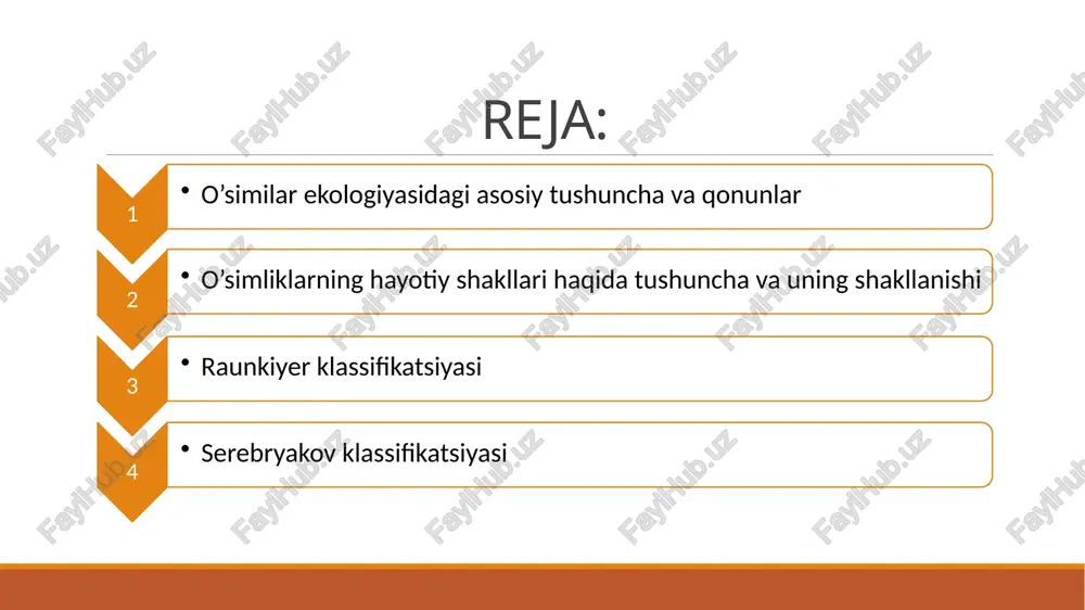 ochiq joyi • kimyoviy: havoning gaz tarkibi, suvning tuz tarkibi, konsentratsiyasi, kislotaligi • fizik: shovqin, magnit maydonlari, issiqlik o‘tkazuvchanligi va issiqlik quvvati, radioaktivlik, quyosh nurlanishining intensivligi • yonish : yong‘in omillari (yu.odum, 1975, 1986) 2. biotik • fitogen — o‘simliklarning ta’siri • mikogen — zamburug‘larning ta’siri • zoogen — hayvonlarning ta’siri • mikrobiogen — mikroorganizmlarning ta’siri 3. antropogen • to‘g‘ridan-to‘g‘ri antropogen ta’sir - insonning ekotizim tarkibiy qismlariga to‘g‘ridan-to‘g‘ri ta'siri (biogeotsenoz). bu mevalar, qo‘ziqorinlarni yig‘ish, daraxtlarni kesish va hk. • bilvosita antropogen ta’sir - insonning o‘rta darajadagi ta’siri. bu er osti suvlari darajasining o‘zgarishi, haroratning o‘zgarishi, radiatsiyaviy ifloslanish va boshqalar. • shartli antropogen ta’sir - bu inson ta’sirida kuchaygan yoki zaiflashgan biotik va abiotik omillarning ta’siri. ekologik omillarning organizmga ta’sir etish xarakteri xilma-xil bo‘lsa-da, lekin ularning barchasi uchun bir necha umumiy qonuniyatlar mavjuddir. ekologik omillar organizmga juda kuchli (maksimum), juda kuchsiz (minimum), ijobiy (optimum) ta’sir etishi mumkin. omillarning qulay (ijobiy) ta’sir …