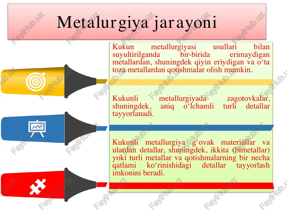 n tasma, sim, polosa ko‘rinishidagi buyumlar olishning o‘zluksiz protsessidir. prokatlash vertikal, qiya va gorizontal yunalishlarda bajariladi. vertikal holatda prokatlash buyumni shakllantirish uchun eng yaxshi sharoit hisoblanadi. metall kukuni qoldig’i e’tiboringiz uchun raxmat!