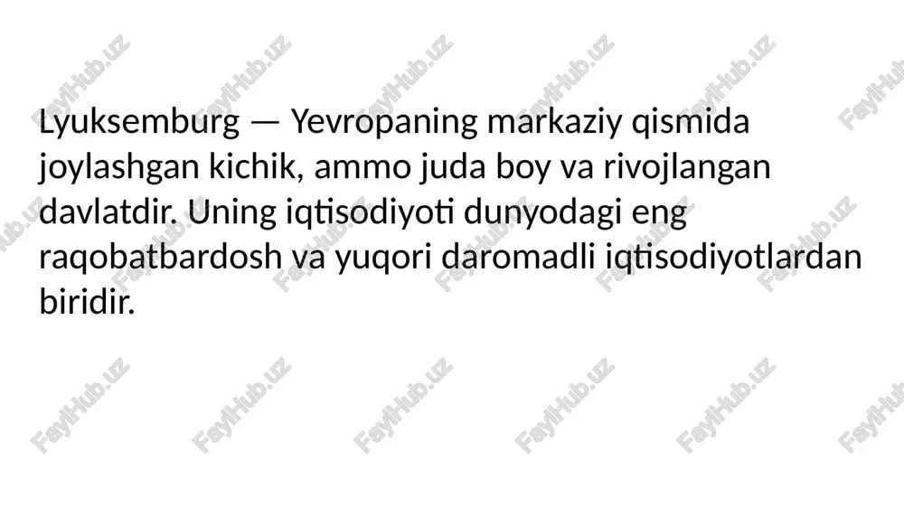 gi joriy siyosat 2030 yilda 2005 yil darajasiga nisbatan bu emissiyalarni 14 foizga kamaytirishi kutilmoqda. gaz lyuksemburg energetikasining deyarli beshdan bir qismini tashkil qiladi, biroq mamlakat rossiya gaziga ko’p tayanmaydi. u iste'mol qiladigan gazning katta qismi norvegiya va niderlandiyadan quvurlar orqali keladi va belgiya orqali o'tadi. shuningdek, u belgiyaning zeebrugge portida suyultirilgan shaklda etkazib beriladigan gazni suyultirilgan gazni iste'mol qiladi. 2021 yilda lyuksemburg iste'mol qilgan gazning deyarli 100 foizi belgiya va germaniyadan quvurlar orqali import qilingan. lyuksemburgda hech qanday gaz ishlab chiqarilmaydi. lyuksemburg elektr ta'minot xavfsizligining yaxshi darajasiga ega. 2022-yil dekabr oyida elektr energetikasi uchun xavf-xatarlarga tayyorgarlikning yangilangan rejasi qabul qilindi va chop etildi. elektr ta'minotining milliy darajasini monitoring qilishning yangi vositasi, ' stroummonitor’ o’rnatildi. shuningdek, u eng yuqori iste'mol vaqtlarini ko'rsatish va energiya taqchilligi holatlarida aholini samarali va tushunarli tarzda ogohlantirish vazifasini ham bajaradi. a7.1-chizma:bir tarmoqqa gaz iste’moli ulushi, 2021 yil manba:eurostat lyuksemburg ham energiya, ham gaz jihatidan bir- …