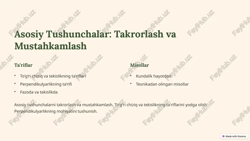 h: onlayn resurslar onlayn darsliklar videolar virtual lab onlayn darsliklar, videolar va virtual laboratoriyalar yordamida texnologiyalardan foydalanish. khan academy, youtube darsliklaridan namunalar. motivatsiya: qiziqishni uyg‘otish 1 2 3 geometriya rivojlanish tarixi, mashhur olimlar haqida ma’lumot berish. geometriya san’atda (arhitektura, dizayn) qo‘llanilishini ko‘rsatish. tarixiy faktlar olimlar san’at xulosa: samarali o‘qitish kaliti 1 vizualizatsiya 2 mashqlar 3 texnologiya vizualizatsiya, amaliy mashqlar, interfaol o‘qitish usullari. texnologiyalardan foydalanish va motivatsiya. o‘qituvchining yo‘naltiruvchi roli. image1.png image2.png image3.png image4.png image5.png image6.png image7.png image8.png image9.png image10.png image11.png image12.png image13.png image14.png image15.png image16.png image17.png image18.png image19.png image20.png image21.png image22.png image23.png image24.png image25.png