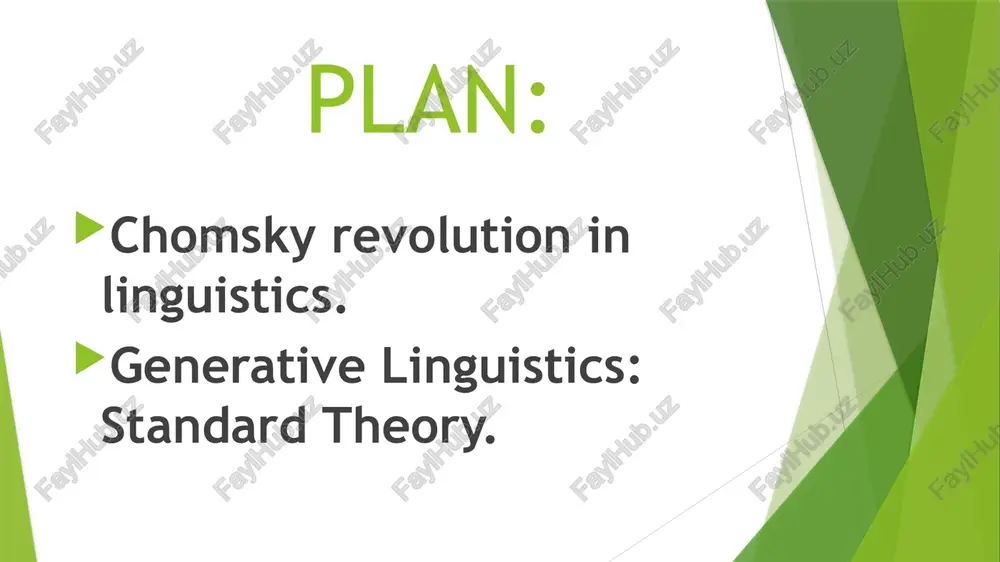 tand an almost infinite number of grammatically correct new statements, based on a finite and rather limited set of statements that he has already met throughout life" [ serikov 2007, 157], in other words, why does a child learn to speak in his early childhood naturally and freely as a chick learns to fly. structuralists could not answer this question, n. chomsky was forced to go beyond phonology and morphology into the fields of syntax and semantics and create a theory called generative linguistics. generative linguistics: standard theory the emergence of generative linguistics was due to the fact that descriptive linguistics could not adequately describe the language, first of all, its syntactic level. it was impossible to analyze the differences in the syntactic structure of sentences, something similar, the difference of which is natively understood by native speakers (he ate a pie with cherries and he ate a pie with …