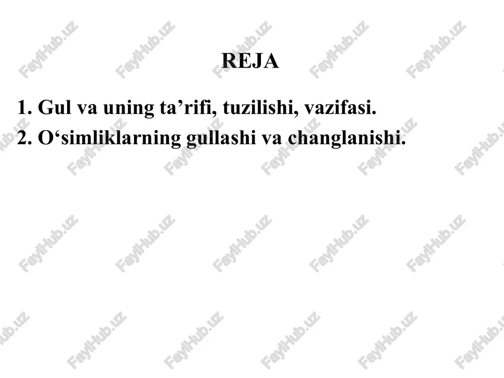 op ta'sir, bo'g'imga ta'sir gullash evokatsiyasi “evocatio” chaqirish ma'nosini anglatadi. poya apikal meristemasida ketma-ket eruvchan qandlar miqdori, invertaza fermenti faolligi, mitoxondriyalar soni, nafas olish jadalligi, nukleyn kislotalar va oqsilning miqdor va sifat o'zgarishlari ro'y beradi. mitoz faolligi oshadi. + vernalin lot. bahorgi liriodendron tulipifera daraxti gulining ko'rinishi to'pmevasining ko'rinishi 120 mln yil avval paydo bo'lgan urug'li o'simliklarning evolyutsion eng qadimiy vakillari magnolia grandiflora daraxti * gulning ochiq urug'lilarning qubbasidan farqi: chang urug'lanishdan avval tumshuqchaga tushadi, ochiq urug'lilarga o'xshab to'g'ri urug'kurtakka emas. gul tuzilishi odatda, gultoj har xil: sariq, qizil, zangori va hakozo rangli bo'ladi. bunday rang pigmentlarga (antotsian, antoxlor va karatinoidlarga) bog'liq bo'ladi. hamda ko'pgina o'simliklarning doimiy belgisi hisoblanadi. gulning yoshiga qarab, gultojning rangi o'zgarishi mumkin. masalan, g'o'za gulining gultoji avval oq yoki oq- sarg'ish, gullab bo'lishiga yaqin esa pushti rangli bo'ladi. nektarda saxaroza, glyukoza, fruktoza, juda ozgina azotli va mineral birikmalar bor. asalari 1,3 g asal to'plashi uchun 2000 …