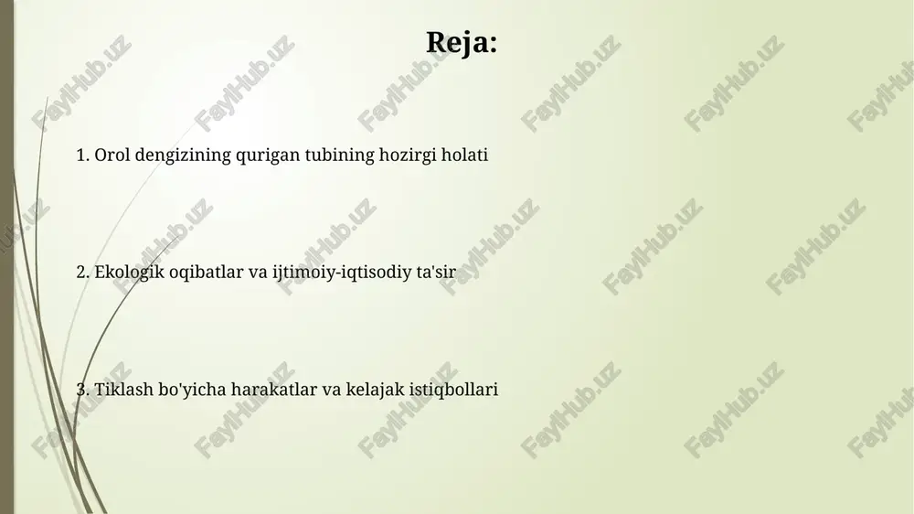 ut mahsulotlari ishlab chiqarish hajmi 40% ga kamaydi, bu esa mahalliy bozorlarda narxlarning oshishiga olib keldi. orol dengizining qurishi mintaqada baliq ovlash sanoatini deyarli yo'q qildi, bu esa 50 mingdan ortiq odamning ishsiz qolishiga va daromad manbaidan ayrilishiga sabab bo'ldi. sog'liqqa ta'siri aralqum chang-to’zonlari o’pkaga kirib, nafas olish yo’llari kasalliklarini, jumladan, surunkali bronxitni 20-30% ga oshirishi, ayniqsa, bolalar va qariyalar uchun xavflidir. o’tmishdagi dengiz tubidan ko’tarilgan tuz, qum va pestitsidlar aralashmasi 500 km radiusgacha tarqalib, aholi orasida oshqozon-ichak kasalliklarini taxminan 15% ga ko’paytiradi. qaytishga qaratilgan sa'y-harakatlar o'zbekiston hukumati 2018-yilda "orol dengizi mintaqasini rivojlantirish davlat dasturi"ni qabul qildi, u ekologik barqarorlikni yaxshilash uchun 13 milliard aqsh dollari ajratishni nazarda tutadi. o'rmon xo'jaligi qo'mitasi 1.7 million gektardan ortiq maydonga saksovul va boshqa sho'rga chidamli o'simliklar ekdi, bu qum ko'chishini kamaytirish va tuproq unumdorligini tiklashga yordam beradi. kelajak istiqbollari 1. kelajakda 1.7 million gektardan ortiq qurg'oqchil hududlarni o'zlashtirish, saksovul va boshqa cho'l o'simliklarini …