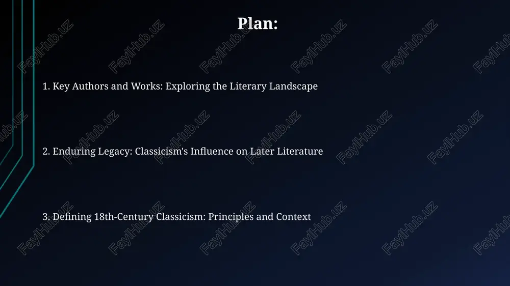 lassics encouraged moral instruction. by using works such as fables, it provided a framework for children's literature, with 100s of examples. philosophical and historical context the scientific revolution, peaking in the 17th century but impacting the 18th, promoted empirical observation. this affected literature, which started striving for clarity, balance, and "natural" laws. the enlightenment, spanning roughly from 1685 to 1815, profoundly shaped 18th-century classicism. emphasis shifted towards reason and individualism, challenging traditional authority, including the church. major authors and works samuel johnson's "a dictionary of the english language", completed in 1755, took 9 years of labor, comprising over 40,000 words and was a landmark achievement establishing lexicography standards. jonathan swift’s "gulliver's travels" published in 1726, is a satirical prose work, using 4 voyages to different lands to critique aspects of 18th-century european politics, science, and human nature. thank you for your attention @taqdimot_robot image1.jpg image2.jpg image3.jpg image4.jpg image5.jpg image6.jpg image7.jpg