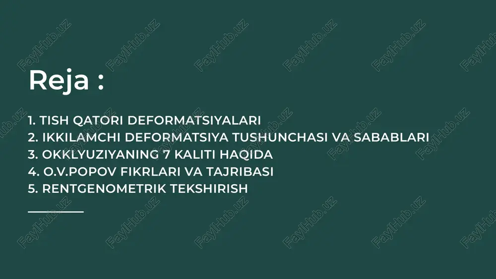omonga yon tishlarni ham ildizi egilishi kuzatiladi . natijada ildizlar bir oʻqda birlashuvchan boʻlib qoladi . sabab bosimning noʻtoʻgʻri taqsimoti normal okklyuziyaning 7 kaliti tish va tish qatori nuqsonlari normal okklyuziyaning buzilishiga olib keladi quyida keltirilgan muammolar esa , ortodontik yoʻl bilan hal etiladi tish qatori deformatsiyalari turli oʻlchamdagi tishlarni hosil boʻlishiga sabab boʻladi popov va gadon fenomeni abrikosov tish-alveolyar oʻzgarishlarini aniqlagan , lekin , uning metodi bilan qayta oʻz holatiga keltirish aniq ochib berilmagan . gadon oʻzining " artikulyatsion muvozanat " konsepsiyasida bu holatni toʻla yoritib bergan . unga koʻra tish yuzasiga qator orqali zanjirli bosim taqdimoti kuzatiladi. antogonist tishlar esa vertikal bosimni taʼminlaydi . tish qatori nuqsonlarida bu muvozanat buziladi . rasmda eʼtibor bersak , popov va gadon faqat vertikal , medial va distal bosimlarni inobatga olgan . lekin , oral va vestibular yuzalar boʻylab harakat inobatga olinmagan . tish nuqsonlari oʻzgarishlarni keltirib chiqarishida albatta , bu faktorlar …