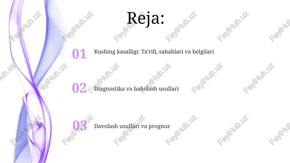 , son va yelka mushaklarida seziladi, bu esa bemorga zinadan ko'tarilish yoki og'ir narsalarni ko'tarishni qiyinlashtiradi. tashxis tashxis uchun 1 mg dekzometazon bilan tungi siydikda kortizol miqdorini aniqlash testi o'tkaziladi, natija 50 nmol/l dan yuqori bo'lsa, cushing kasalligi ehtimoli yuqori. yuqori dozali deksametazonni bostirish testi, ya'ni 8 mg dekzometazon qabul qilingandan keyin kortizol miqdori 50% dan kamayishi cushing sindromini aniqlashga yordam beradi. laboratoriya tekshiruvlari yuqori dozali deksametazonni bostirish testi, odatda, 8 mg deksametazonni qabul qilgandan so'ng ertalabki kortizol darajasini o'lchaydi; cushing sindromini aniqlash uchun muhim. siydikda erkin kortizol miqdori 24 soat davomida yig'ilgan siydikda o'lchanadi; bir necha marta yuqori natijalar cushing sindromini ko'rsatishi mumkin va test sezgirligi yuqori. tasviriy tekshiruvlar inferior petrozal sinus kateterizatsiyasi (ipss) acth darajasini o'lchash uchun invaziv usul bo'lib, markaziy va periferik namunalar o'rtasida sezilarli farq >3:1 bo'lsa, gipofiz manbasini tasdiqlaydi. tasviriy tekshiruvlar, masalan, yuqori aniqlikdagi kt, gipofiz bezi hajmini baholash va 10 mm dan ortiq o'smalarni …