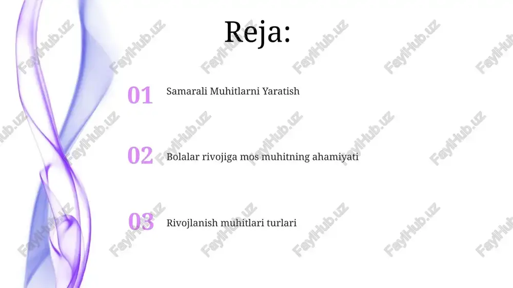 ziv, montessori, redjo emiliya, valdorf, o'yin-kulgi asosidagi va paydo bo'layotgan o'quv dasturlari yondashuvlari. madaniy sezgirlik: turli xil kelib chiqishlar va qadriyatlarni tushunish va hurmat qilish. hamkorlik va sheriklik hamkorlik va sheriklik: oila, o'qituvchi va jamoatchilik a'zolari o'rtasida muloqot va umumiy maqsadlarni rivojlantirish. rivojlanish muhitlari: kashfiyot, ijodkorlik va ijtimoiy-emotsional o'sishni rag'batlantiradigan joylar yarating. mebel va materiallar mebel xavfsiz, bardoshli va bolaning yoshiga mos bo'lishi kerak, o'yin va o'rganishni rag'batlantiradi. bolalarni jismoniy, kognitiv va ijtimoiy rivojlantirishni qo'llab-quvvatlaydigan rivojlanish muhitlari ichki va tashqi maydonlarni o'z ichiga oladi. maktabgacha ta'lim muhitlari turlari - an'anaviy - montessori - redjo emiliya * **indoor:** ichki * **outdoor:** tashqi * **play-based:** o'yin asosida * **teacher-led:** o'qituvchi boshchiligida manbalar va adabiyotlar resurslar o'yinchoqlar, kitoblar va rasm chizish buyumlari kabi jismoniy materiallar, shuningdek, ta'lim dasturlari kabi raqamli vositalarni o'z ichiga olishi mumkin. rivojlanish muhitlari jalb qiluvchi va rag'batlantiruvchi bo'lishi kerak, tuzilgan va erkin o'yin imkoniyatlarini taqdim etishi kerak. tashqi muhitlar …