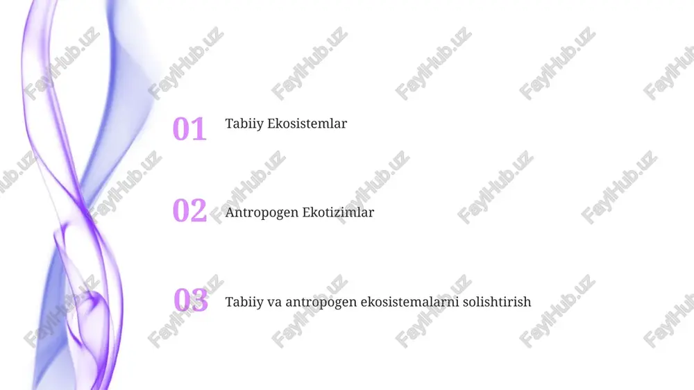 lar uchun resurslar va xizmatlarni ta'minlaydi. sun'iy ekosistemlar ifloslanish, yashash muhitini yo'q qilish va invaziv turlar orqali tabiiy ekosistemlarga ta'sir qilishi mumkin. e'tiboringiz uchun rahmat @taqdimot_robot image4.jpg image5.jpg image6.jpg image7.jpg image8.jpg image9.jpg image10.jpg image1.jpeg image2.jpeg image3.jpeg