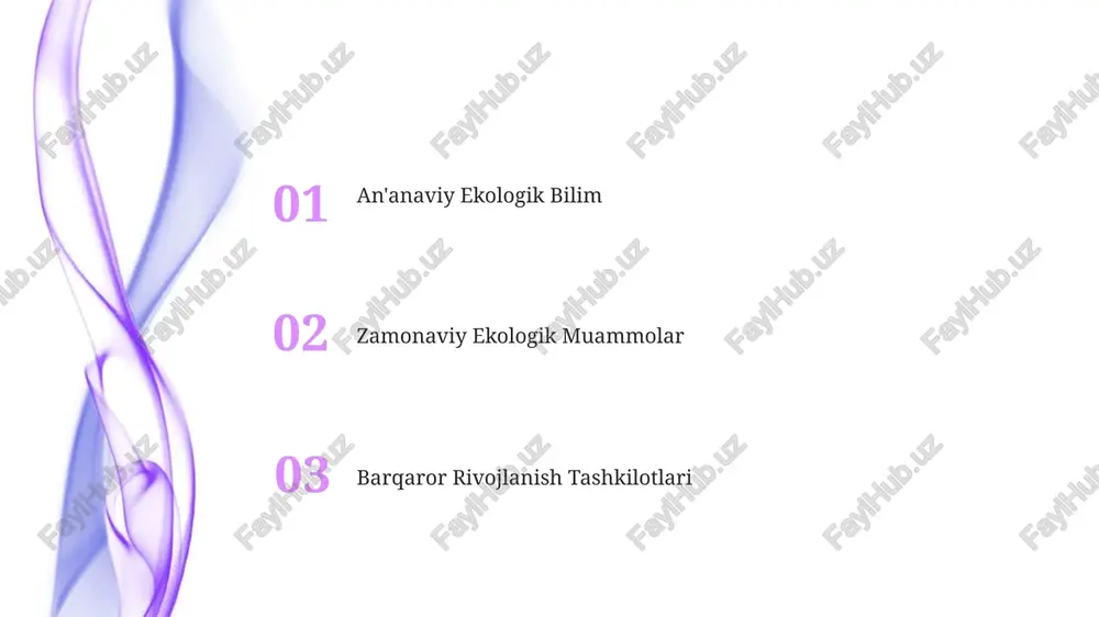 matli resurs deb biladilar, u ularning madaniy oʻzligini tashkil etadi. kuchli ekologik ong, barqaror yer boshqaruvi va resurslarni saqlashga qaratilgan. e'tiboringiz uchun rahmat @taqdimot_robot image4.jpg image5.jpg image6.jpg image7.jpg image8.jpg image9.jpg image10.jpg image1.jpeg image2.jpeg image3.jpeg