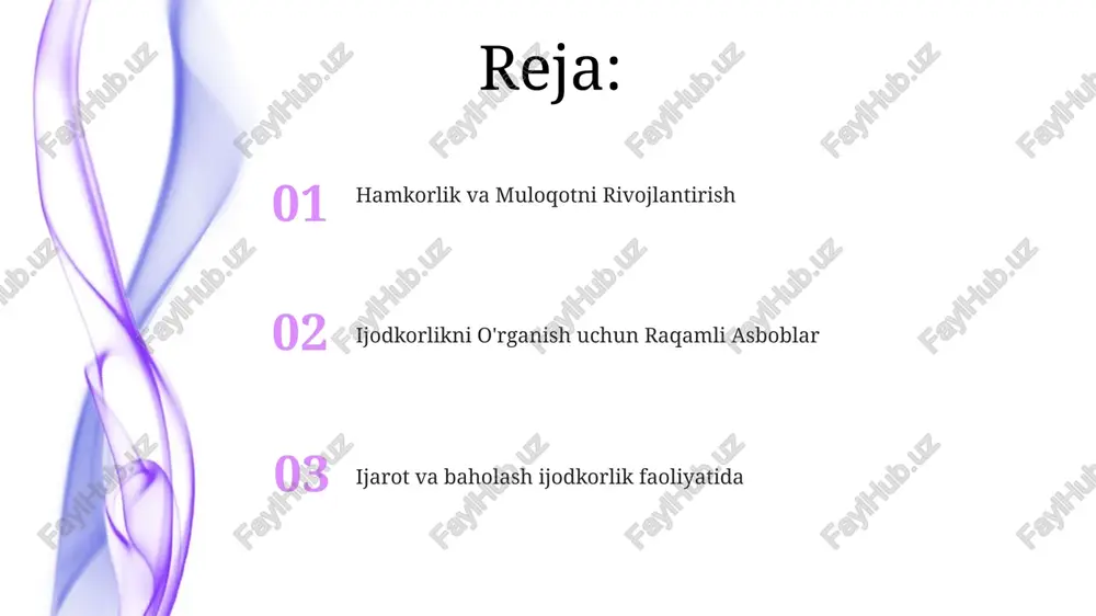 qamli hikoya, animatsiya va musiqa yaratish uchun vositalar taqdim etib, ijodiy faoliyatni tashkil qilishga yordam beradi. texnologiya interaktiv o'yinlar, ta'lim ilovasi va virtual ekskursiyalar orqali o'qishni yaxshilashi mumkin. axloqiy jihatlar va eng yaxshi amaliyotlar kirish imkoniyati va tenglik: barcha bolalarning texnologiyalarga teng kirish imkoniyatiga va ijodiy ifoda etish imkoniyatlariga ega boʻlishini ta'minlash. hamkorlik va kasbiy rivojlanish: o'qituvchilarni hamkorlik qilishga, resurslarni baham ko'rishga va ijodiy o'qitish uchun texnologiyalardan foydalanish bo'yicha ko'nikmalarini doimiy ravishda rivojlantirishga rag'batlantirish. maxfiylik va ma'lumot xavfsizligi: bolalar ma'lumotlarini himoya qilish va texnologiyalarni mas'uliyatli ishlatishni ta'minlash. dasturlash va robototexnika robotika ijodkorlikni, hamkorlikni va amaliy o'rganishni rivojlantiradi. kodlash hisoblash fikrlash va muammo yechish ko'nikmalarini o'rgatadi. dasturlash va robototexnikani birlashtirish yosh o'quvchilarni kelajak uchun tayyor ko'nikmalar bilan ta'minlaydi. san'at va dizayn asboblari san'at va dizayn vositalari maktabgacha yoshdagi bolalarda ijodkorlik va tadqiqotni rivojlantirishi mumkin. texnologiya ijodiy faoliyatni tashkil qilish, tuzilma va resurslarni taqdim etish uchun ishlatilishi mumkin. ta'lim o'yinlari va ilovalari …