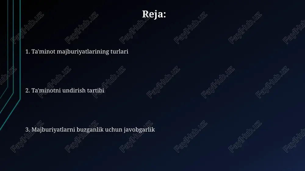 umkin. ta'minot majburiyatlarini o'zgartirish yoki bekor qilish aliment majburiyatlari taraflarning moddiy yoki oilaviy ahvoli jiddiy o'zgarishi tufayli sud qarori bilan o'zgartirilishi mumkin, bu o'zbekiston respublikasi oila kodeksining 137-moddasida belgilangan. agar aliment to'layotgan shaxs i yoki ii guruh nogironligini olsa, yoki farzand o'n sakkiz yoshga to'lgunga qadar mehnatga layoqatli bo'lib qolsa, aliment miqdori kamaytirilishi mumkin. ta'minot majburiyatlarini bajarmaganlik uchun javobgarlik aliment to'lashdan bo'yin tovlash jkning 122-moddasiga muvofiq, 3 yilgacha axloq tuzatish ishlari yoki qamoq bilan jazolanadi. sud qarori asosida aliment to'lash majburiyatini bajarmaganlik uchun 0,1 foiz miqdorida jarima undiriladi, qarzdorlik summasidan kelib chiqib. e'tiboringiz uchun rahmat image1.png image2.jpg image3.jpg image4.jpg image5.jpg image6.jpg image7.jpg