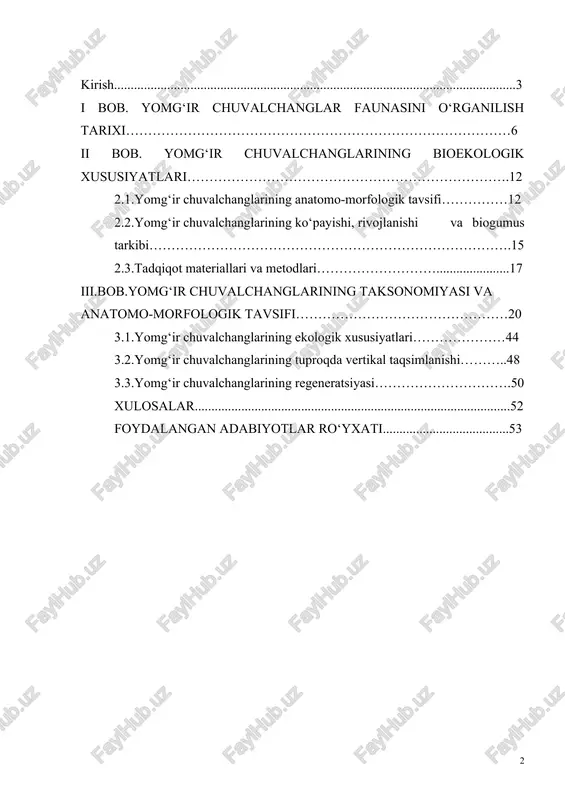 tashqari yomg‘ir chuvalchanglari ichagidagi polimerizatsiya jarayonida organik moddalarning parchalanishidan gumin kislotalar hosil bo‘ladi. bu kislotalar mineral komponentlar bilan birga kompleks birikma gumusni hosil qiladi. chuvalchanglar jig‘ildonida joylashgan bezlar ajratib chiqaradigan maxsus moddalar, tuproqning kislotalik reaksiyasini neytrallash xususiyatiga ega. chuvalchanglar tuproqni ichagi orqali o‘tkazib, uni 10-15 foiz gumusli mayda donodor koprolitlar holida chiqaradi. bunday koprolitlar ichida mikroorganizmlar yaxshi rivojlanadi. ular ichagida yashaydigan ammonifikatsiya bakteriyalari esa azotli organik moddalarni ammiakgacha minerallashtiradi. n.a. dimo (1938) o‘zbekiston sharoitida yomg‘ir chuvalchanglarining faoliyatini o‘rganib, 1 m2 maydondagi tuproqda o‘rtacha 150 ta chuvalchang bo‘lishini hisoblab chiqqan. uning ko‘rsatishicha chuvalchanglar yil davomida tuproq yuzasiga 20 t koprolit ishlab chiqaradi. yomg‘ir chuvalchanglari tuproqdagi o‘simlik qoldiqlarining chirishini tezlashtirishi ham ma’lum. t.s. vsevolodova-perel va b. (1995) tadqiqotlarida yomg‘ir chuvalchanglari ishtirokisiz o‘rmon to‘shalmasidagi o‘simlik qoldiqlarining chirishi 2-3 martaga sekinlashganligi aniqlangan. bir qancha tadqiqotchilar mevali daraxtlar, arpa, bug‘doy va boshqa o‘simliklarning hosildorligiga yomg‘ir chuvalchanglari ijobiy ta’sir ko‘rsatishini aniqlashgan (atlavinite, 1975, 1990; raxmatullayev, 2004). …