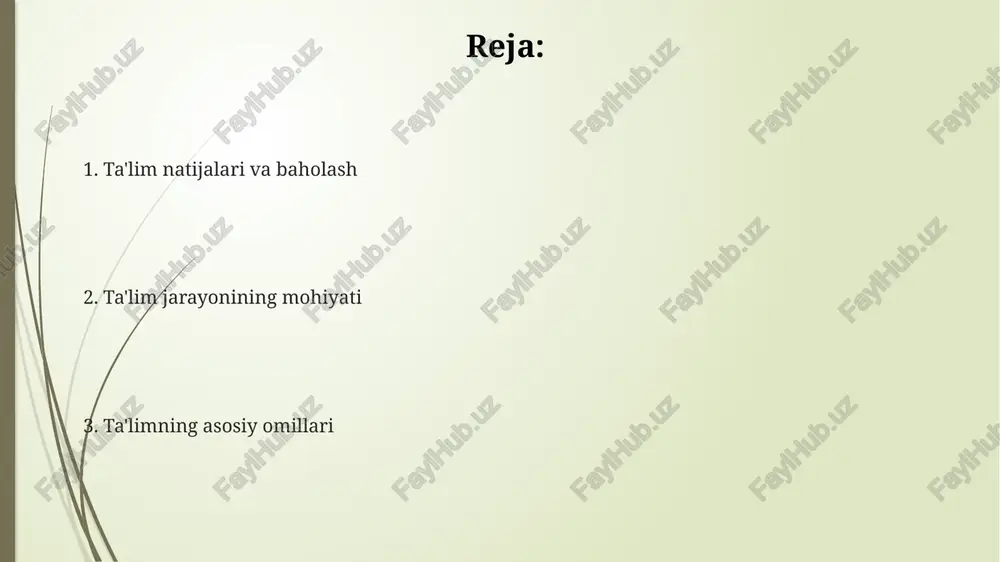 slashuv, hamkorlik, integratsiya, baholash) o'quvchining shaxsiy rivojlanishiga ijobiy ta'sir ko'rsatadi. o'zaro hurmatga asoslangan 3 ta asosiy tamoyil – ochiq muloqot, o'zaro yordam va konstruktiv tanqid – o'quv muvaffaqiyatining kaliti hisoblanadi. o'qituvchi va o'quvchi o'rtasidagi ishonchli munosabatlar, o'quv jarayonining samaradorligini 20% ga oshirishi mumkin, chunki bu o'quvchilarning faol ishtirokini ta'minlaydi. masofaviy ta'limning ahamiyati masofaviy ta'lim, 2020-yildan keyin global miqyosda 10 baravar oshgan o'quvchilardan iborat ulkan auditoriyaga ta'limning davomiyligini ta'minlaydi, bu esa ta'lim tengsizligini kamaytiradi. masofaviy ta'lim texnologiyalari, jumladan, lms platformalari va onlayn resurslar, o'quv jarayonini 30% ga tezlashtiradi va o'quvchilarning mustaqil ishlash ko'nikmalarini rivojlantiradi. masofaviy ta'limning samaradorligi, o'rtacha 85% ga teng bo'lib, an'anaviy ta'limga nisbatan individual yondashuv va moslashuvchan jadval tufayli yuqori natijalarga erishish imkonini beradi. ta'lim muhitiga ta'sir etuvchi omillar pedagogik texnologiyalar va innovativ usullarni qo'llash darajasi ta'lim muhitining sifatini 40-50% ga yaxshilaydi, bu esa o'qitish samaradorligini oshiradi. resurslarning (moddiy-texnik baza, kutubxona, internetga kirish) yetarliligi ta'lim muhitining rivojlanishiga 25% ga …