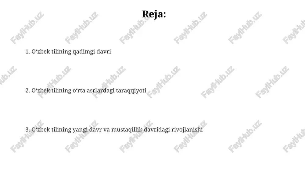 lining hozirgi holati oʻzbek tilida 20 dan ortiq yangi soʻzlar va terminlarning kiritilishi soʻnggi 10 yilda kuzatildi, bu texnologiyalar va globalizatsiya taʼsiridan dalolat beradi. oʻzbek tilining zamonaviy adabiy normasida 4 ta asosiy sheva – qoraqalpogʻiston, xorazm, togʻli va janubiy shevalarining taʼsiri seziladi. oʻzbek tilida soʻz boyligini kengaytirishga qaratilgan davlat dasturlari natijasida lugʻatlar hajmi 10% ga oshdi. oʻzbek adabiy tilining rivojlanishi 20-asrning 30-yillaridan boshlab oʻzbek adabiy tilida rus tili ta'siri kuchaygan boʻlsa-da, oʻzbek tilining boy leksikasi va grammatik tuzilmasi saqlanib qoldi. oʻzbek adabiy tilining rivojlanishida terminologiya yaratish va lugʻat boyligini kengaytirishga alohida e'tibor qaratildi, bu jarayon 1950-yillardan so'ng jadal sur'atlarda davom etdi. oʻzbek adabiy tilining shakllanishida 19-asr oxiri 20-asr boshlari, yangi oʻzbek adabiy tilining rivojlanishiga katta ta'sir koʻrsatgan davr hisoblanadi, jumladan, lotin yozuviga oʻtish jarayoni ham muhim ahamiyatga ega. oʻzbek tilining yangi davri yangi davrda oʻzbek tilida rus tilidan olingan 2000 dan ortiq soʻzlarning oʻzlashtirilishi kuzatildi, bu esa lugʻat boyligini kengaytirdi …