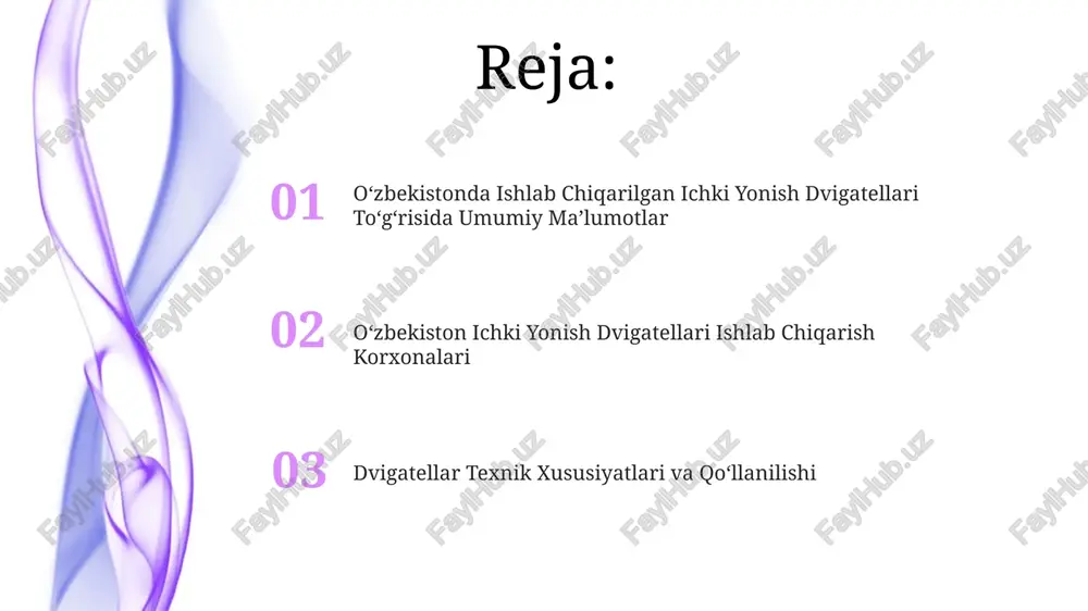 tiq turdagi ichki yonish dvigatellari ishlab chiqarish texnologiyalari takomillashtirilmoqda, bu esa kelajakda yangi modellarning paydo bo'lishiga olib keladi. ba'zi mahalliy ishlab chiqaruvchilar 200 ot kuchiga ega dizel dvigatellarini ishlab chiqarishni yo'lga qo'yishmoqda, bu esa og'ir yuk mashinalari va qishloq xo'jaligi texnikalari uchun talabni qondirishga yordam beradi. afzalliklari va kamchiliklari kamchiliklardan biri – texnologik jihatdan rivojlangan davlatlarning dvigatellariga nisbatan quvvat ko'rsatkichlari (masalan, 1 litr hajmdan olingan quvvat) pastligi. o'zbekiston ishlab chiqargan ichki yonish dvigatellarining afzalliklari orasida mahalliylashtirish darajasining yuqoriligi (masalan, 70% dan ortiq) va shuning uchun narxining nisbatan pastligi kiradi. kelajak rejalari va rivojlanish tendentsiyalari yangi avlod ekologik toza, kam yonilg'i sarflaydigan dvigatellarni ishlab chiqarishga o'tish uchun 10 million dollarlik investitsiyalar jalb qilishni maqsad qilgan. zamonaviylashtirish dasturi doirasida, ishlab chiqarishni avtomatlashtirish darajasini 75% ga oshirish va texnik xizmat ko'rsatish xarajatlarini 15% ga kamaytirish rejalashtirilmoqda. oʻzbekistonda ishlab chiqarilgan ichki yonish dvigatellari haqida umumiy maʼlumot yillik ishlab chiqarish hajmi 5000 dan ortiq boʻlgan …