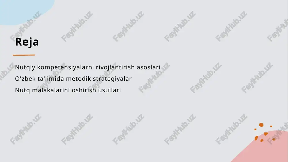 ni beradi. 4 madaniy kontekst - o'zbek tilidagi nutqiy kompetensiyalar, milliy madaniyat va an'analarga mos kelishi, shuningdek, tilning ijtimoiy kontekstini hisobga olish zarur. nutqiy kompetensiyalarni shakllantirishda zamonaviy usullar. 1 zamonaviy texnologiyalar - nutqiy kompetensiyalarni shakllantirishda zamonaviy texnologiyalar, masalan, onlayn platformalar va mobil ilovalar, o'quvchilarga interaktiv o'qitish imkonini beradi. 2 interaktiv usullar - o'qitish jarayonida interaktiv usullar, jumladan, guruh ishlari va rol o'ynash, talabalar o'rtasida faol muloqotni rag'batlantiradi va nutqiy ko'nikmalarni rivojlantiradi. 3 innovatsion yondashuvlar - innovatsion pedagogik yondashuvlar, masalan, flipped classroom modeli, talabalarni mustaqil o'ylashga undaydi va ularning nutqiy kompetensiyalarini oshiradi. ta'lim jarayonida nutqiy kompetensiyalarni baholash. ta'lim jarayonida nutqiy kompetensiyalarni baholash, o'quvchilarni nutq ko'nikmalarini aniqlash va rivojlantirishda muhim rol o'ynaydi. baholash metodlari orqali o'quvchilarning til bilish darajasi va muloqot qobiliyatlari aniqlanadi. asosiy baholash usullari: - nazorat ishlari; - o'zaro baholash; - amaliy topshiriqlar. photo by fa barboza on unsplash o'zbek ta'lim tizimida nutqiy kompetensiyalarni rivojlantirish istiqbollari. 01 o'zbek ta'lim tizimi …