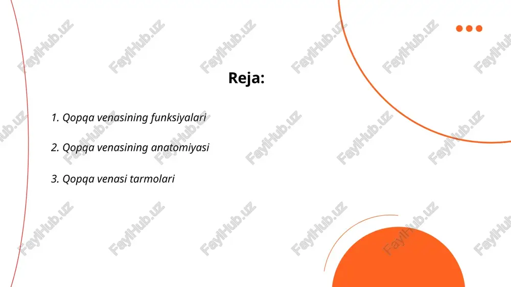 igar kuniga o‘rtacha 1-1,5 litr qon qabul qiladi va uni tozalashda muhim rol o‘ynaydi. normal holatda, qopqa vena bosimi 5-10 mmhg atrofida harakat qiladi. ... t.me/slaydai_bot qopqa venasi bosimi qopqa venasi bosimi inson organizmidagi muhim parametr bo‘lib, u yurak va qon-tomir sistema salomatligini baholashda qo‘llaniladi. normal holatda, yurakning qopqa venasidagi bosim taxminan 0-6 mmhg orasida bo‘ladi. bu parametr yurak chiqarishi, qon aylanishi va foydali quvvat samaradorligini ko‘rsatadi. bosimning oshishi yoki pasayishi yurak yetishmovchiligi, qorin bo‘shlig‘i kasalliklari yoki o‘pka arteriyasi bosimi o‘zgarishlariga olib kelishi mumkin. shuning uchun qopqa venasi bosimini muntazam nazorat qilish va diagnostik tadqiqotlarda e'tibor qaratish muhimdir. bosimning normal chegaralarda saqlanishi organizmning umumiy salomatligini ta'minlashda katta rol o‘ynaydi. qopqa venasi, uning hosil bolishi. ergasheva diyora venoz klapanlar mushaklarning qisqarishi bilan birgalikda ishlaydi, ayniqsa buzoqlarda. mushaklar qisqarganda, ular tomirlarni siqib, ochiq klapanlar orqali qonni yuqoriga suradi. mushak bo'shashgandan so'ng, qonning pastga tushishiga yo'l qo'ymaslik uchun qopqoq yopiladi, bu esa qonni …