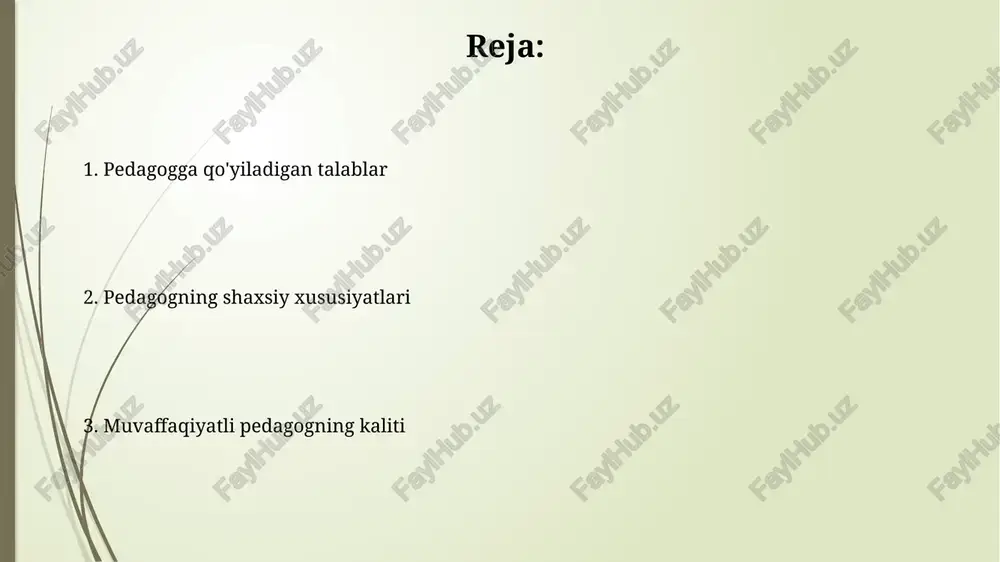 hining kommunikativ ko'nikmalari yuqori bo'lishi, kamida 3 xil o'quv uslubini qo'llay olishi va guruhda ishlash malakasiga ega bo'lishi zarur. zamonaviy texnologiyalarni qo'llash interfaol o'yinlar va simulyatsiyalar kabi texnologiyalarni qo'llash orqali o'quvchilarning 70% gacha faol ishtirokini ta'minlash va ularning bilim olishga bo'lgan qiziqishini oshirish mumkin. multimedia resurslar (video, audio, animatsiya) dan foydalanish orqali murakkab tushunchalarni 5-10 marta tezroq va samaraliroq tushuntirish imkoniyati mavjud. sabr-toqat va bardoshlilik pedagogik faoliyatda sabr-toqat va bardoshlilik, 3-5 yillik tajribadan so'ng, kamida 70% muammolarni samarali hal qilish ko'nikmasini rivojlantiradi. sabr-toqat pedagogning 20 dan ortiq o'quvchilar bilan bir vaqtda ishlashga, ularning individual ehtiyojlarini 10% aniqlik bilan hisobga olishga va 50%dan ko'proq salbiy holatlarga chidamli bo'lishga yordam beradi. muloqot va o'zaro munosabatlar pedagog muvaffaqiyatli muloqot uchun kamida 3 ta asosiy tilni (ona tili, davlat tili va ingliz tili) bilishi, shuningdek, turli yoshdagi o'quvchilar bilan samarali aloqa qilish strategiyasini qo'llashi kerak. samarali o'zaro munosabatlar uchun pedagog o'quvchilarning individual xususiyatlarini, ularning …