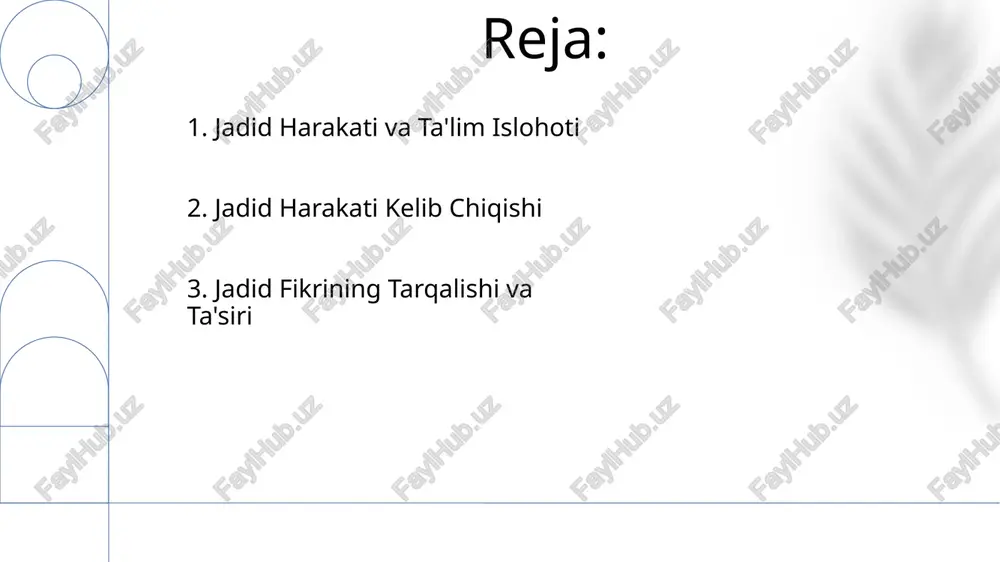 ni jadidchilik 19-asrning oxiri va 20-asrning boshlarida markaziy osiyoda modernizatsiyani va islohotlarni targ'ib qilgan turkiy intellektual harakati edi. jadid harakati ta'lim, madaniyat va jamiyatni modernizatsiya qilishni maqsad qilib, ona tilida ta'lim, dunyoviy ta'lim va iqtisodiy imkoniyatlarni kengaytirishni himoya qildi. 7. jadid ta'limi: dastur va muassasalar jadid maktablari o'rta osiyo bo'ylab tarqalib, ijtimoiy taraqqiyot va madaniy uyg'onishni targ'ib qildi. jadid ta'limi fan, matematika va tillar kabi zamonaviy fanlarga e'tibor qaratdi va an'anaviy islom dasturini rad etdi. 8. jadid fikrining qayta kashfi harakat modernizatsiya, ta'lim islohotlari va g'arb ilmiy bilimlarini qabul qilishni ilgari surdi. jadid fikrlilar islom va zamonaviylik birga yashay olishi mumkinligiga va musulmonlar orqada qolishni engish uchun taraqqiyotni qabul qilishlari kerakligiga ishonishgan. 9. sovet davri va jadidchilikni bostirish jadidlikni bostirish sovet nazoratini mustahkamlash va uning ideologiyasiga qarshi har qanday qarshilikni yo'q qilishni maqsad qilgan edi. 10. jadidizmning turk xalqlari madaniyatiga bo'lgan uzoq muddatli ta'siri zamonaviylashtirish va dunyoviy ta'lim: jadidchilik an'anaviy …