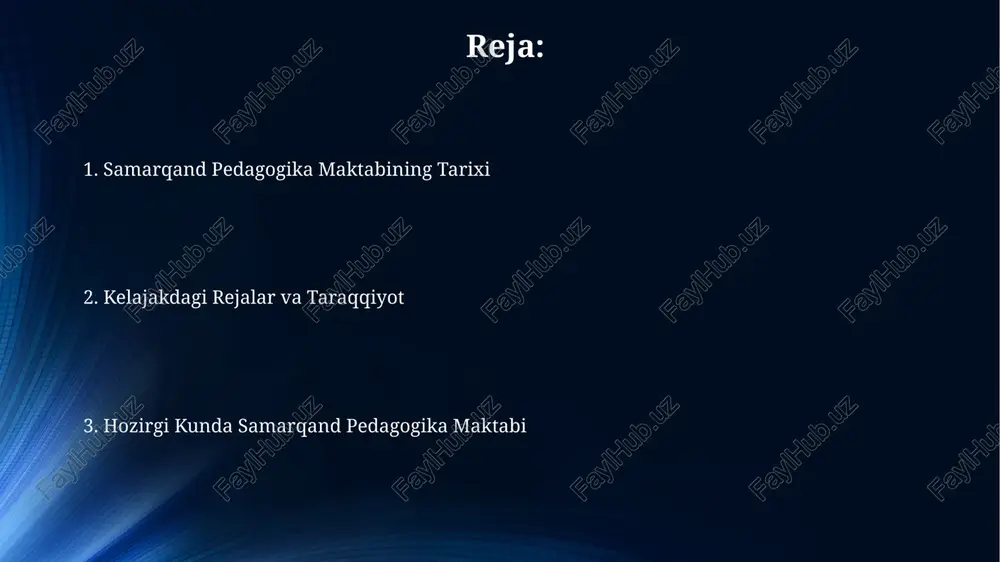 gi ixtisoslashtirilgan laboratoriyalarni o'z ichiga oladi. zamonaviy pedagogik texnologiyalarni joriy etish orqali o'qituvchilarning malakasini oshirish va 80%ga yaqin bitiruvchilarni yuqori malakali ishga joylashtirish maqsad qilingan. xalqaro hamkorlik samarqand pedagogika maktabi xalqaro akkreditatsiyadan o‘tgan 3 ta yirik universitet bilan hamkorlikda qo‘shma magistratura dasturini ishga tushirishni rejalashtirmoqda. samarqand pedagogika maktabining xalqaro hamkorligi doirasida 15 dan ortiq mamlakat bilan o‘zaro faoliyat aloqalari mavjud bo‘lib, ularning 10 tasi bilan qo‘shma dasturlar amalga oshiriladi. ta’limning yangi uslublari "ta’limning yangi uslublari" doirasida o'qituvchilar malakasini oshirish uchun 2023 yilda 150 dan ortiq treninglar va seminarlar o'tkazilib, digital savodxonlik ko'nikmalarini rivojlantirishga alohida e'tibor qaratildi. ta’limning yangi uslublari, xususan, aktiv o'qitish metodlari (masalan, loyiha usuli, hamkorlikda o'rganish) samarqand pedagogika maktabida o'quv jarayonini 30% ga samaraliroq qildi, bu esa bitiruvchilarning kasbiy tayyorgarligiga ijobiy ta'sir ko'rsatmoqda. yutuqlar va muammolar maktab infratuzilmasi, jumladan, zamonaviy jihozlar bilan ta’minlash darajasi 30% atrofida bo‘lib, o‘quv jarayonini yanada samarali tashkil etish uchun investitsiyalar talab etiladi. maktab …