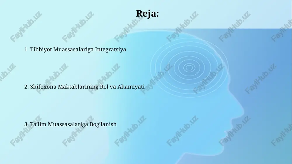 rasida 2023-yilda 50 dan ortiq maktablarda sog'lom turmush tarzini targ'ib qilish bo'yicha 100 dan ziyod tadbirlar o'tkazildi. dastur doirasida 30 ga yaqin tibbiyot mutaxassislari maktablarga tashrif buyurib, 2000 dan ortiq o'quvchilarga birlamchi tibbiy yordam va sog'liqni saqlash bo'yicha maslahatlar berishdi. talabalarning bilimlarini oshirish tibbiyot muassasalarida o'tkaziladigan amaliyotlar talabalarning nazariy bilimlarini 30% ga mustahkamlashga va 5 ta yangi diagnostika usulini o'rganishga imkon beradi. shifoxona maktablari talabalarning amaliy ko'nikmalarini 20% ga oshirishga yordam beradi, bu esa klinik muhitda 10 ta turli kasallikni o'rganish imkoniyatini beradi. zamonaviy texnologiyalar qo'llanilishi telemeditsina platformalari orqali 50 dan ortiq shifoxona mutaxassislari bilan onlayn maslahatlashuvlar va amaliy mashg'ulotlarni tashkil qilish, ta'lim sifatini oshirishga yordam beradi. shifoxona maktablarida qo'llaniladigan sun'iy intellekt dasturlari, talabalarning diagnostika ko'nikmalarini rivojlantirishda 20% ga yaxshilashga yordam beradi, shu bilan birga klinik tahlillarni tezlashtiradi. hamkorlikning afzalliklari shifoxona maktablari bilan ta'lim muassasalarining hamkorligi tufayli 20% ga yaqin tibbiyot talabalari amaliy ko'nikmalarini oshiradi va kelajakdagi kasbiy faoliyatiga tayyorgarlikni …