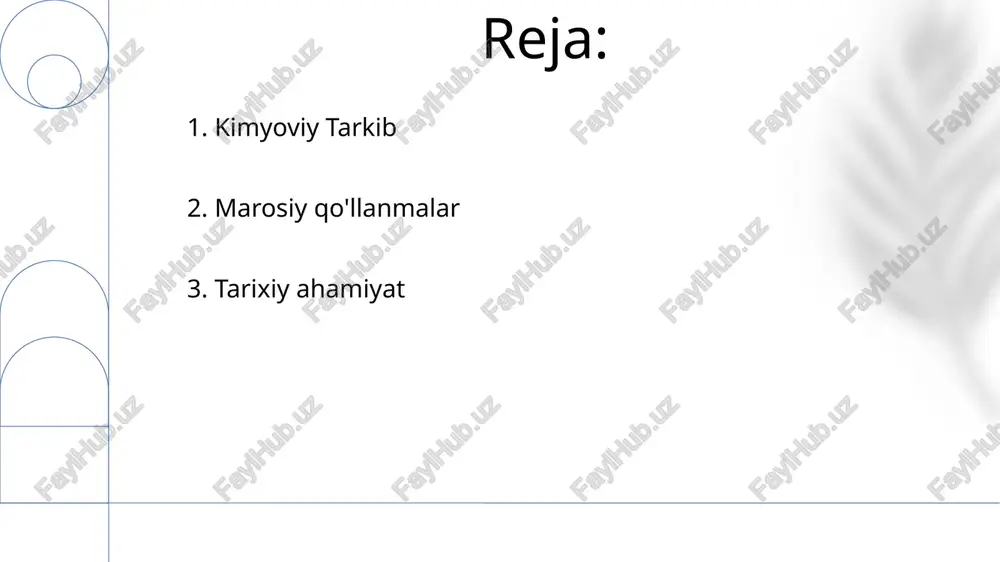 blanadi va kasalliklarni davolash yoki farovonlikni oshirish uchun ishlatiladi. moylash: dinî marosimlarda shaxslarni, buyumlarni yoki joylarni muqaddas qilish uchun qo'llaniladi. e'tiboringiz uchun rahmat @taqdimot_robot image1.png image2.jpg image3.jpg image4.jpg image5.jpg image6.jpg image7.jpg image8.jpg image9.jpg image10.jpg