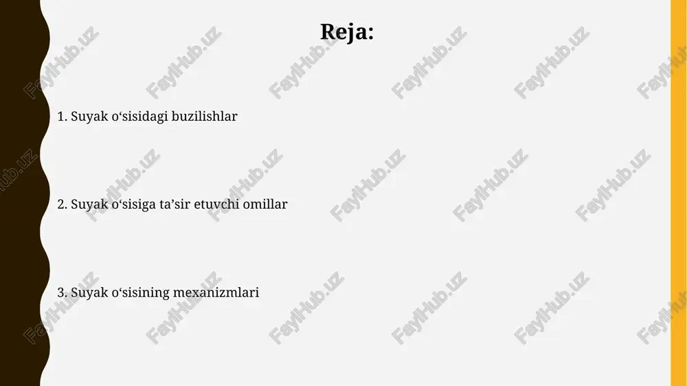 rlik ko'tarish mashqlari, suyak massasini oshirib, osteoporozni oldini oladi va suyak zichligini 5-10% ga oshirishi mumkin. suyak zichligini oshirishda kaltsiy va d vitamini muhim rol o'ynaydi, kunlik 1000-1500 mg kaltsiy va yetarli d vitamini iste'moli suyak salomatligini yaxshilaydi. jismoniy faoliyatning ta'siri yugurish, sakrash kabi ta'sirli mashqlar suyak hujayralarini faollashtirib, osteoblastlar (suyak hosil qiluvchi hujayralar) sonini ko'paytiradi va suyak massasining o'sishini tezlashtiradi. bolalik va o'smirlik davrida muntazam jismoniy mashqlar, suyak uzunligining optimal o'sishiga hissa qo'shib, kattalardagi suyak sog'lig'ini mustahkamlaydi va 30% gacha sinish xavfini kamaytiradi. yomon odatlarning ta'siri chekish suyak hujayralarining faolligini pasaytiradi, suyak massasining yo'qotilishiga va sinish xavfini 1,5-2 baravar oshirishga hissa qo'shadi, ayniqsa menopauza davrida. doimiy jismoniy faoliyatsizlik suyak massasini kamaytiradi, suyak zichligini pasaytirib, osteoporoz va sinishlarga moyillikni oshiradi, bu esa 50 yoshdan oshganlarda 3 barobar ko'proq uchraydi. oziqlanishning ahamiyati to'g'ri oziqlanish, suyak shakllanish jarayonida ishtirok etadigan 10 dan ortiq mikro va makro elementlarning yetarli miqdorini ta'minlaydi, bu esa …