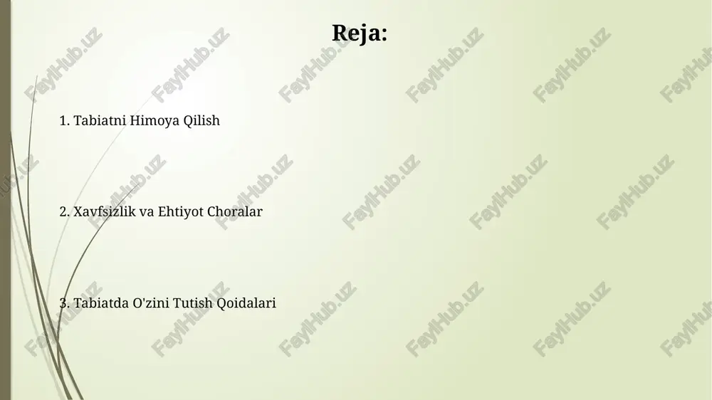 sikllaridan kelib chiqadigan 80 desibel va undan yuqori tovushlar, suv osti organizmlarining eshitish tizimiga shikast yetkazishi va ularning hayot faoliyatini buzishi mumkin. o'rmonlarda va boshqa tabiiy muhitlarda 70 desibel va undan yuqori tovushlar, hayvonlarning o'zaro aloqasini buzishi, ovqatlanish va ko'payish xatti-harakatlariga ta'sir qilishi mumkin. o'simliklarga ehtiyotkorlik bilan munosabat o'simliklarning 10% dan ko'prog'ini yig'ish yoki shikastlash ekologik muvozanatga salbiy ta'sir ko'rsatishi mumkin, shuning uchun ehtiyotkorlik bilan munosabatda bo'lish kerak. o'simliklarga zarar yetkazmaslik uchun, oyoq osti qilishdan saqlanib, belgilangan yo'llardan yurish, 20 sm dan kichik bo'lgan o'simliklar orasidan o'tish tavsiya etiladi. olov xavfsizligi olov atrofida 5 metrdan kam masofada bolalar va uy hayvonlari bo'lmasligi kerak; ularning kiyimlari yoki junlari olov tufayli olov otishi mumkin. olov xavfsizligi bo'yicha 10 metrlik radiusda yonuvchan materiallar, masalan, quruq o'tlar va daraxtlar bo'lmasligi kerak; aks holda yong'in tez tarqalishi mumkin. axlatni to'g'ri tashlab ketish o'rmonlarda, suv havzalarida va boshqa tabiiy joylarda axlat tashlamaslik, 5 km radiusdagi ekotizimga …