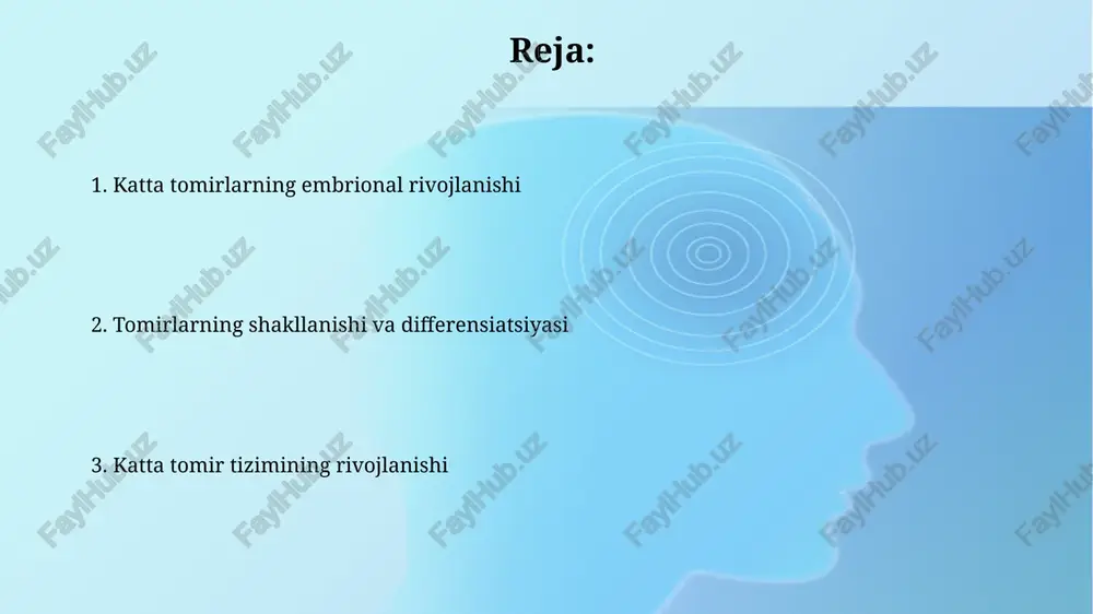 atta tomir tizimining rivojlanishidagi genetik omillar vegf (tomir endotelial o'sish omili) genining ekspressiya darajasi tomirlarning o'sishini va shoxlanishini tartibga soladi, uning yetarli bo'lmaganligi gipoplaziya va boshqa tomir nuqsonlariga olib kelishi mumkin, bu esa tug'ma yurak nuqsonlari bilan bog'liq bo'lishi mumkin. katta tomir tizimining rivojlanishida hox genlari oilasi muhim rol o'ynaydi, ularning 13 ta a'zosi tomirlarning segmentatsiyasi va shakllanishiga ta'sir qiladi, bu jarayon embrional rivojlanishning 4-8 haftalarida sodir bo'ladi. katta tomir tizimining rivojlanishining embrional bosqichlari 5-8 haftalarda vena kava superior va inferiorning rivojlanishi, qarindosh tomirlarning qo'shilish va qayta tuzilishi orqali sodir bo'ladi, bu jarayonlarda 3 juft katta vena kurtakchalari muhim rol o'ynaydi. portal venasi rivojlanishi me'da-ichak traktining rivojlanishi bilan chambarchas bog'liq bo'lib, uning shakllanishi 6-haftalik embriogenezda kuzatiladi va jigar tomirlari bilan bog'lanishini o'z ichiga oladi. tug'ma anomaliyalar va ularning sabablari portal tomirining tugʻma anomaliyalari, shu jumladan, portal hipoplaziyasi, jigar sirrozi va portat gipertenziyasi kabi jiddiy asoratlarga olib kelishi mumkin va jarrohlik …