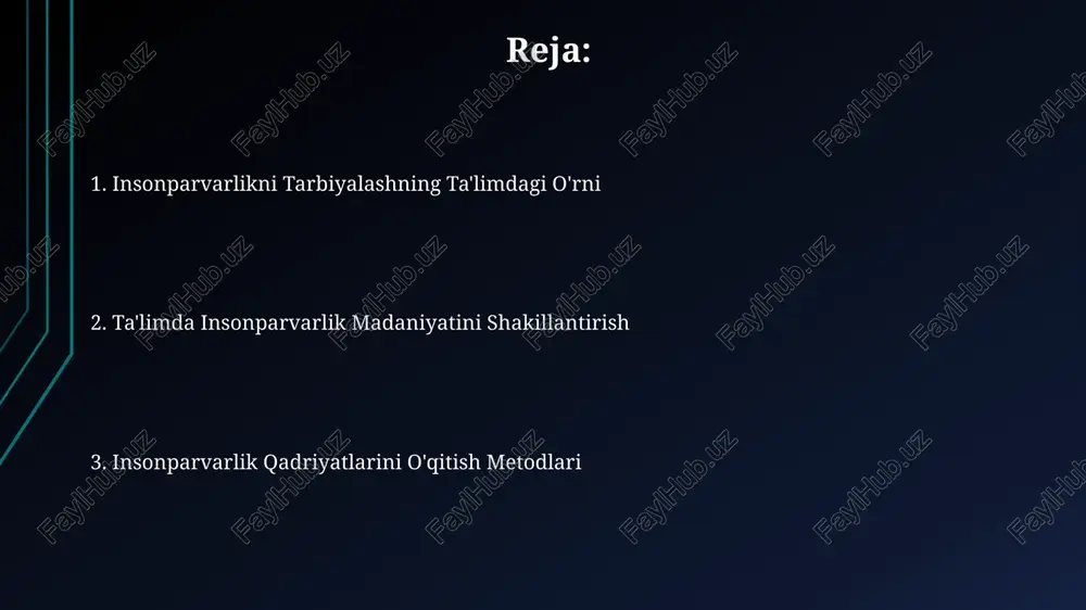 . ijtimoiy loyihalarni amalga oshirish uchun 50 dan ortiq maktab jamoalari birlashdi, bu esa 1000 dan ortiq yoshning ijtimoiy faolligiga ta’sir ko‘rsatdi va ularning jamoatchilikka hissa qo‘shish imkoniyatini kengaytirdi. ta’limdagi insonparvarlik tamoyillari davlat ta'lim standartlarida insonparvarlik qadriyatlarini 7 ta asosiy yo'nalishda – axloq, adolat, hurmat, mas'uliyat, qat'iyatlilik, bag'rikenglik va mehr-oqibatda aks ettirish muhim hisoblanadi. ta'limda insonparvarlik tamoyillarini amalga oshirish o'quvchilarning 5 ta asosiy qobiliyatini – muloqot, hamkorlik, muammo yechish, tanqidiy fikrlash va ijodkorlikni rivojlantirishga qaratilgan bo'lishi kerak. kritik fikrlashni rivojlantirish kritik fikrlashni rivojlantirishda, 5 yoshdan 12 yoshgacha bo'lgan bolalarda kuzatish va tahlil qilish ko'nikmalarini rivojlantirishga alohida e'tibor qaratish kerak, chunki bu yoshda kognitiv rivojlanish tez sur'atlarda sodir bo'ladi. o'quv jarayonida kamida 3 xil turdagi manbalar (matn, audio, video) dan foydalanish, talabalarning muloqot qobiliyatini oshirish bilan birga, kritik fikrlashning turli jihatlarini rivojlantirishga yordam beradi. axloqiy qadriyatlarni singdirish talabalarga 10 ta axloqiy qoida asosida yozilgan va ularning hayotlariga taalluqli bo'lgan amaliy topshiriqlar …