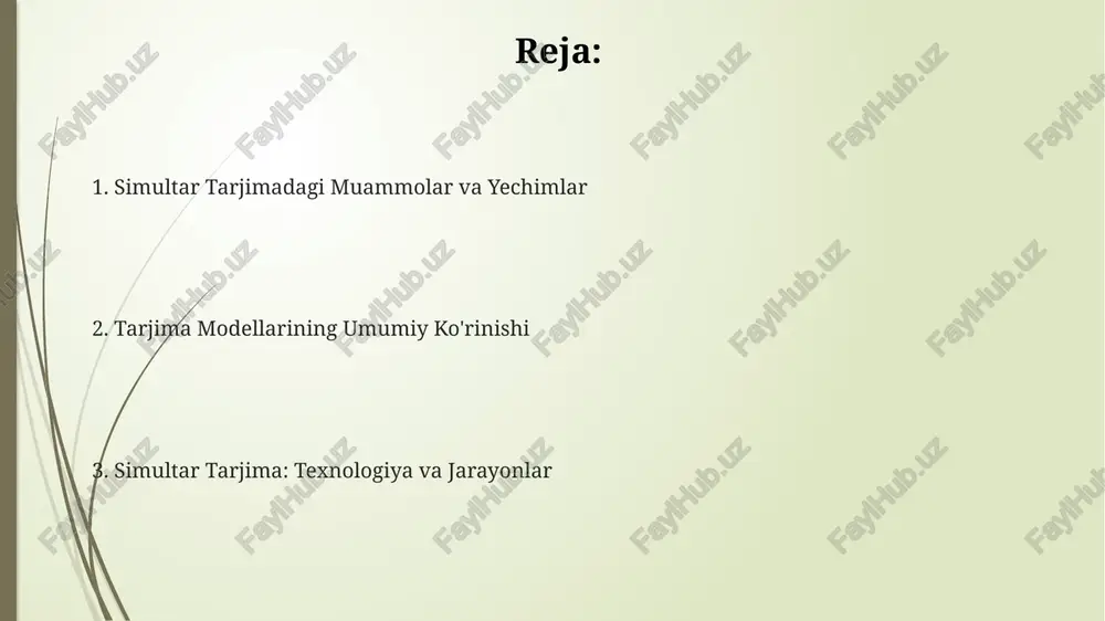 90% oralig'ida bo'ladi va bu nutq tezligiga, murakkab lug'atga va texnik terminlarga bog'liq. tarjima modellarining turlari kam resursli tillar uchun 200,000 dan kam soʻzli korpuslar bilan oʻqitilgan tarjima modellari mavjud, bu esa bunday tillarning tarjimasini ancha murakkablashtiradi. tarjima modellari orasida neyron tarmoqlarga asoslangan modellarning (rnn, transformer) aniqligi 90% dan yuqori boʻlishi mumkin, bu esa matnlarni yuqori sifatli tarjima qilish imkonini beradi. mashina tarjimasining 3 asosiy turi mavjud: qoida-asoslangan, statistik va neyron tarmoqlarga asoslangan modellardan foydalaniladigan usullar boʻlib, ularning har biri oʻziga xos afzallik va kamchiliklarga ega. tarjima modellarining umumiy ko'rinishi statistik tarjima modellari katta hajmdagi ma'lumotlar to'plamlariga tayanadi va n-gramma yoki hmm kabi algoritmlardan foydalanib tarjimalarni hosil qiladi. tarjima modellari, jumladan, neyron tarmoqlarga asoslanganlar, matnni 100 dan ortiq tildagi tarjimalarini 90% dan yuqori aniqlikda ta'minlay oladi. mashinani o'rgatish usullari orqali yaratilgan zamonaviy tarjima tizimlari, kamida 50 million so'zli lug'at va 10000 dan ortiq grammatik qoidalarni o'z ichiga olishi mumkin. kelajakdagi …