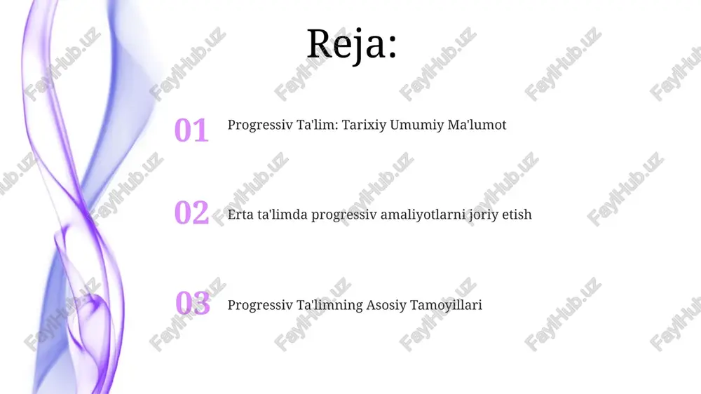 ta'limning kelajagi. ustozlar yosh avlodda qiziquvchanlik va ijodkorlikni rivojlantirishda muhim rol o'ynaydi. ilgʻor boshlangʻich taʼlim mustaqil oʻquvchilar va tanqidiy fikrlovchilarni tarbiyalaydi. tarixiy kontekst: progressiv ta'limning ildizlari an'anaviy, takrorlashga asoslangan o'qitish usullarining kamchiliklari javob sifatida paydo bo'lgan progressiv ta'lim, o'quvchiga yo'naltirilgan yondashuvlar va haqiqiy hayot tajribalarini ta'kidlaydi. bu yondashuv bolalar amaliy mashg'ulotlar, muammolarni hal qilish va hamkorlik orqali eng yaxshi o'rganishlari haqidagi qarashga mos keladi, bu esa o'quv muhitini yanada jozibador va dolzarb qiladi. erta ta'limdagi progressiv tamoyillar faol kashfiyot va amaliy tajribalar orqali o'rganish. ijtimoiy va hissiy rivojlanishni akademik ta'lim bilan birgalikda ta'kidlash. progressiv erta ta'limdagi madaniy jihatdan sezgir pedagogika barcha bolalar o'z o'quv sayohatlarida o'zini ko'rgan, qadrlangan va qo'llab-quvvatlangan his qilishlari kerak. oila va jamoalar bilan munosabatlarni mustahkamlash, ularning qadriyatlari va nuqtai nazarlarini tushunish hamda bu bilimlarni o'quv dasturi va o'qitish uslublarini shakllantirishda qo'llashga urg'u beradi. ijtimoiy-emotsional rivojlanish progressiv ta'limda 01 02 ijtimoiy va hissiy ko'nikmalarni rivojlantirish progressiv ta'limning …