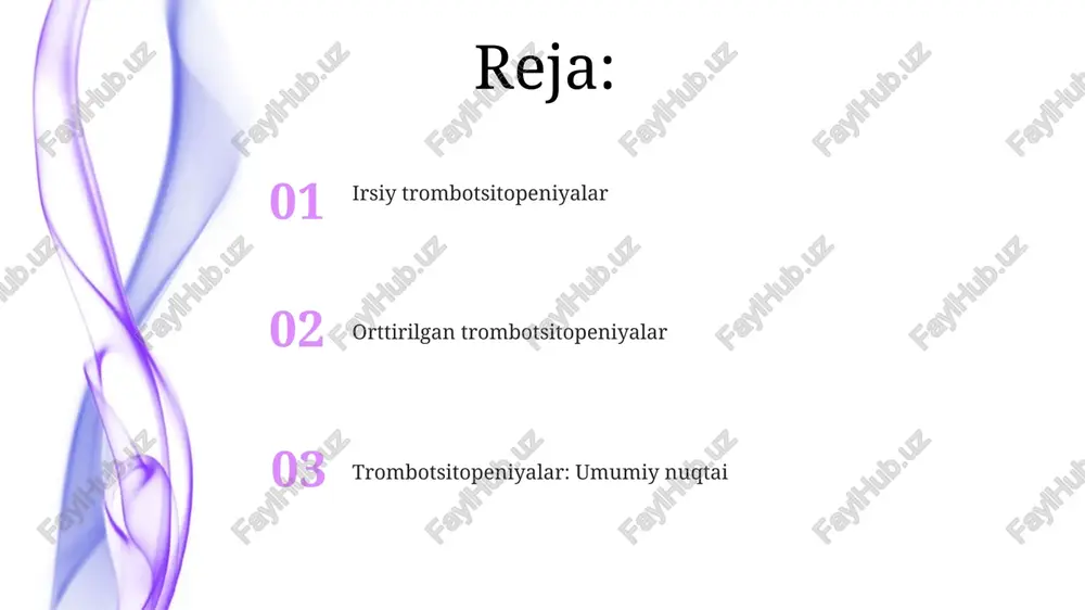 aksiyani keltirib chiqarishi mumkin. viskott-oldrix sindromi kasallik x qromosoma bilan bog'liq bo'lib, mutatsiyaga uchragan was genining oqsil mahsuloti bo'lgan wasp proteinining disfunksiyasi natijasida yuzaga keladi. viskott-oldrix sindromida trombotsitlarning o'lchamlari kichik (mikrotrombotsitopeniya) bo'lib, ularning funksiyasi buzilgan, bu qon ketishga moyillikni oshiradi. orttirilgan trombotsitopeniyalar orttirilgan trombotsitopeniyalarda, autoimmun jarayonlar natijasida trombotsitlarning yo'qolishi yiliga taxminan 100 000 kishidan 1 tasiga ta'sir qilishi mumkin, bu esa qon ketish xavfini oshiradi. davolash rejimi, trombotsitlar soni va bemorning klinik holatiga qarab, kortikosteroidlar, immunoglobinlar yoki splenektomiya kabi turli xil usullarni o'z ichiga olishi mumkin. trombotsitopeniyaning diagnostikasi va davolash usullari tug'ma trombotsitopeniyalar, masalan, glanzmann trombasteniyasi yoki bernard-soulier sindromi, genetik tahlillar orqali aniqlanadi va ularning davolashi asosan qo'llab-quvvatlovchi terapiya va trombotsitlar transfuzioniga qaratilgan bo'lib, kasallikning og'irligini kamaytirishga qaratilgan. trombotsitopeniyaning diagnostikasi qon tahlili (to'liq qon hisobi, periferik qon surati), suyak ko'migi biopsiyasi va immunologik testlar (masalan, antitrombotsit antijismlari) kabi usullarni o'z ichiga oladi, natijalar 100.000/mkl dan past trombotsitlar sonini ko'rsatishi mumkin. …