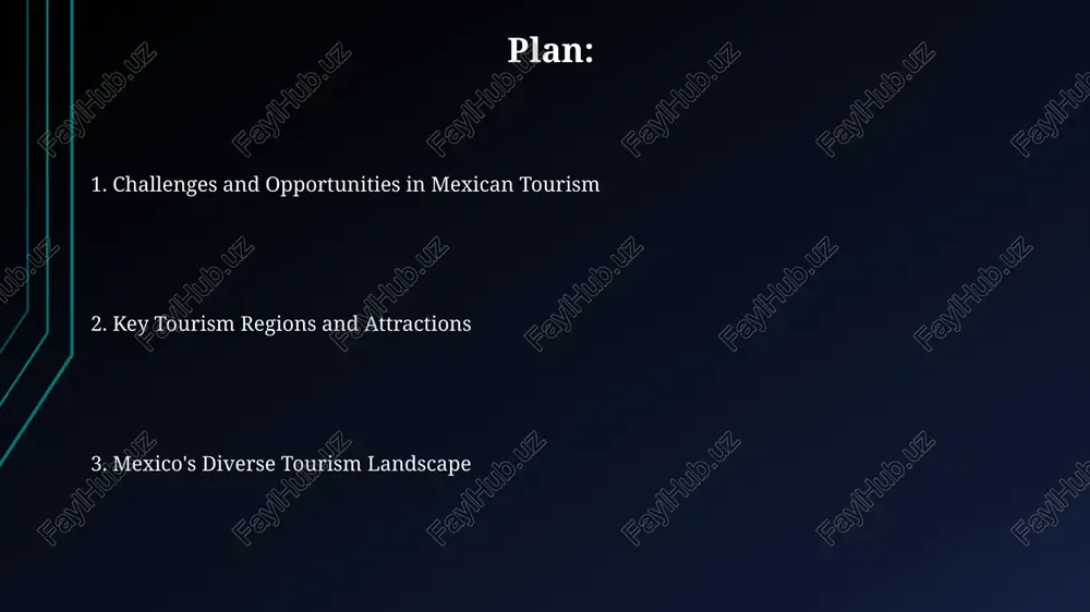 nique underwater diving and snorkeling experiences, attracting thousands of eco-conscious adventure tourists annually. beach and coastal tourism the yucatán peninsula's coastline attracts over 15 million tourists annually, driven by its all-inclusive resorts, cenotes (sinkholes), and mayan archaeological sites integrated with beach activities, showcasing a unique tourism blend. sustainable tourism initiatives, like coral reef conservation programs and responsible fishing practices, are increasingly adopted along mexico's coastlines to protect its biodiversity and ensure the long-term viability of its beach tourism sector. mexico boasts over 9,300 kilometers of coastline, offering diverse beach experiences, from the tranquil caribbean waters of the riviera maya to the dramatic pacific shores of baja california, catering to various tourism budgets. historical and cultural tourism the ancient city of teotihuacan, with its massive pyramids of the sun and moon, attracted over 2.5 million visitors in 2022, highlighting the enduring appeal of mexico's pre-hispanic heritage and its significance in cultural …