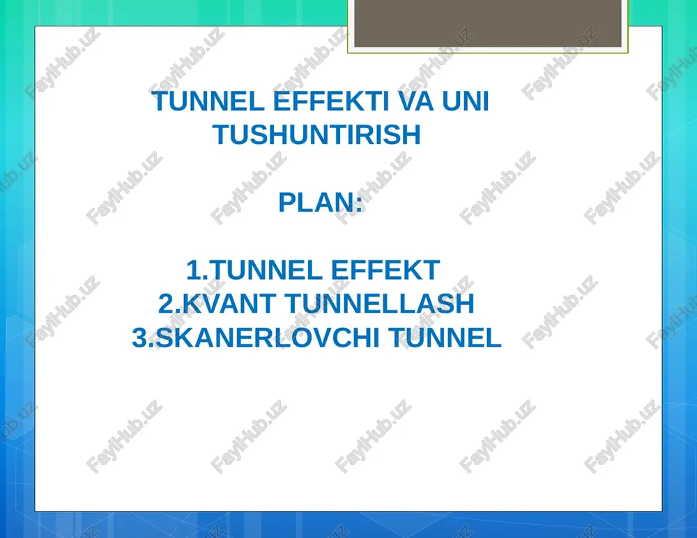 uchun yetarli energiyaga ega emas. biroq, kvant mexanikasi qonunlariga ko‘ra, koptokcha ehtimoliylikning uyqash to‘lqinlari sifatida tasavvur qilinadi va kvant fizikasiga ko‘ra, koptokchada devor orqali qo‘shni xonaga o‘tib ketish uchun juda oz bo‘lsa-da, harholda imkoniyat bor. geyzenbergning noaniqliklar nisbatlari tamoyilini energiyaga tadbiq qilish qoidalariga asosan, koptokni tashkil qiluvchi zarrachalar devorni tashkil qiluvchi zarrachalar orqali tunneldan o‘tgandek o‘tib ketishi ehtimoldan holi emas. ushbu nisbatga ko‘ra, zarracha muayyan vaqt momentida muayyan energiya miqdoriga ega bo‘ladi deb aniq aytishning iloji yo‘q. o‘ta kichik vaqt birliklari miqyosida, zarracha energiyasi sezilarli darajada fluktuatsiyalanishi mumkin va natijada, u devor to‘sig‘ini yengib o‘tish uchun yetarli qiymatga ega bo‘lib qolishi mumkin. bu satrlarni o‘qib, siz xuddi ertak eshitayotgandek, yoki, bo‘lmag‘ur gaplarni o‘qiyotgandek ensangiz qotishi tabiiy. bu faqat-sizningkvant fizikasidan yaxshi xabardor emasligingiz tufaylidir. aslida, tabiatda bu tarzdagi kvant tunnellash effekti allaqachon mavjud va u hozirda sizning qo‘l ostingizda ham ro‘y bermoqda desam, - hayratda qolmang. masalan,tranzistorlarda elektronlar ushbu elektron uskunaning …