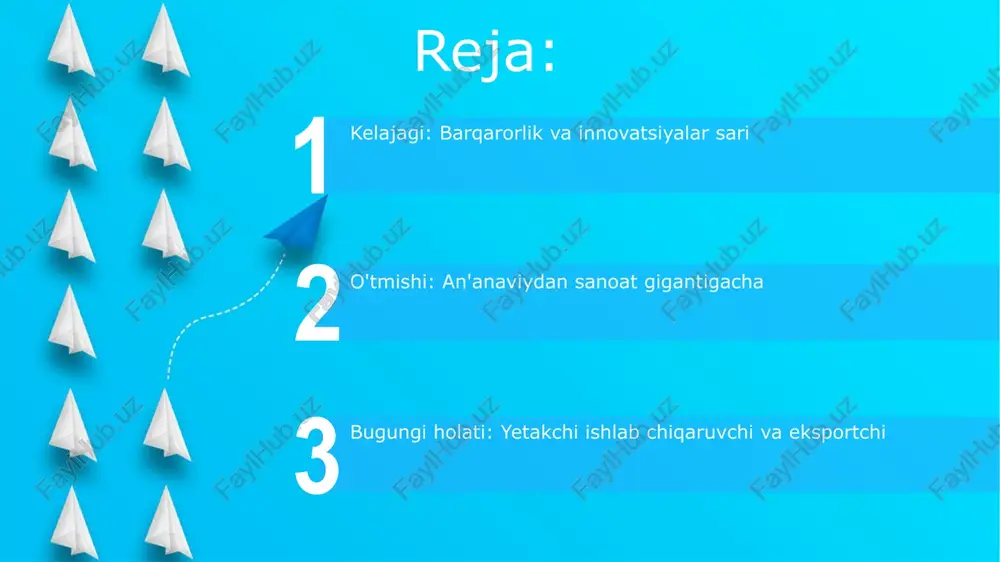 igan energiya manbalaridan foydalanishni nazarda tutadi va ekologik barqarorlikni namoyish etadi. xitoyning propilen ishlab chiqarish quvvati 2025-yilda mahalliy talabdan 179% ga oshib ketishi kutilmoqda, bu esa eksport potentsialini sezilarli darajada oshiradi va global bozorda raqobatbardoshlikni kuchaytiradi. global bozordagi oʻrni start sinopec, zhejiang nhu va yantai wanhua kabi yirik kompaniyalar global kimyo bozorida muhim o'rin egallab, xitoyning yetakchi mavqeini mustahkamlaydi. xitoy 2024-yilda kimyo xomashyo va mahsulotlari ishlab chiqarishda 9,5% o'sishga erishdi, bu global bozordagi kuchli mavqeini tasdiqlaydi. investitsiyalar clariant kompaniyasi so'nggi to'rt yil ichida xitoyda 300 million dollardan ortiq investitsiya kiritdi, bu investitsiyalar guangdong va zhejiang provinsiyalarida joylashgan zavodlarni o'z ichiga oladi. wanhua chemical kompaniyasi 2023-yilda batareya materiallari loyihalariga 3,34 milliard yuan (taxminan 420 million yevro) investitsiya kiritdi, bu yiliga 174% o'sishni anglatadi. an'anaviydan sanoat gigantigacha xitoy kimyo sanoati, qadimgi anʼanaviy tibbiyot bilimlaridan zamonaviy texnologiyalar va ishlab chiqarish usullariga oʻtish orqali ulkan taraqqiyotga erishdi. 20-asrning ikkinchi yarmidan boshlab, 1978-yildan keyin amalga …
