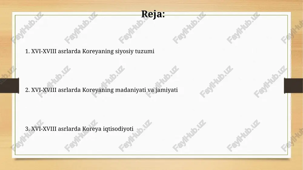 ipak kabi hashamatli tovarlar almashinuvi amalga oshirilgan. 17-asr oxiri va 18-asr boshlarida koreyada pul inflyatsiyasi kuchayib, mis tangalarning qiymatining pasayishi iqtisodiyotga salbiy ta'sir ko'rsatgan. kundalik hayot va urf-odatlar 17-asr oxiri va 18-asr boshlarida koreyada taxminan 20 million aholi yashagan, ulardan ko'pchiligi qishloq xo'jaligida band bo'lgan va ijtimoiy tuzilma konfutsiy falsafasi ta'sirida bo'lgan. koreyaliklarning kundalik kiyimlari, shu jumladan hanboklar, sinfiy farqlarni aks ettirgan, matolar va bezaklarning sifati va ranglari ijtimoiy mavqeini ko'rsatgan. xvi-xviii asrlarda koreyadagi madaniyat va sanʼat xvi-xviii asrlardagi korey rassomligidagi peyzaj janrining gullab-yashnashi, xususan, "insa" uslubidagi 200 dan ortiq asarlarning yaratilishi bilan aloqadordir. koreyadagi xvi-xviii asrlardagi keramika san'atida "punchong" va "buncheong" kabi betakror uslublarning paydo bo'lishi va 500 dan ortiq namunalarning saqlanib qolishi kuzatilgan. neo-konfutsiylikning rivojlanishi yangi konfutsiylik ta'limoti "silas" (shirinlik) va "yigitlik" (chong) kabi muhim yangi tushunchalarni jamiyatga kiritdi, bu esa individual axloq va ijtimoiy tartibni mustahkamlashga qaratilgan 20 dan ortiq yangi qonunlarning qabul qilinishiga olib keldi. neo-konfutsiylikning …