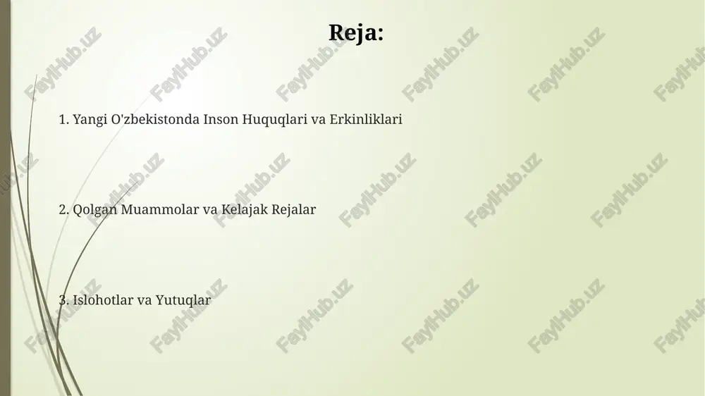 notijorat tashkilotlarining faoliyatini tartibga soluvchi 50 dan ortiq moddani o'z ichiga oladi. iqtisodiy, ijtimoiy va madaniy huquqlar ta’lim sohasida 5000 dan ortiq maktab va bolalar bog‘chalarini modernizatsiya qilish dasturi amalga oshirilmoqda, bu ta’lim sifatini va dostupligini oshirishga qaratilgan. o‘zbekistonda 2022-yilda qabul qilingan yangi mehnat kodeksi ishchilarning mehnat huquqlarini himoya qilishni kuchaytirdi, minimal oylik ish haqini 20% ga oshirishni o‘z ichiga oldi. sog‘liqni saqlash sohasida 200 dan ortiq yangi shifoxonalar va poliklinikalar qurilishi rejalashtirilgan bo‘lib, bu aholining sog‘liqni saqlashga kirish imkoniyatlarini yaxshilaydi. xalqaro hamkorlik va standartlar o‘zbekistonning inson huquqlari sohasidagi taraqqiyoti “ijtimoiy taraqqiyot indeksi”da 2017 yildan 2023 yilgacha 25 pog‘ona yuqoriga ko‘tarilishida aks etdi. davlatning inson huquqlari bo‘yicha milliy hisobotlari bmtning universal davriy ko‘rik jarayonida muhokama qilinib, taqdim etilgan 150 dan ortiq tavsiyalarning 70 foizi amalga oshirildi. xalqaro hamkorlik va standartlar doirasida o‘zbekiston 20 dan ortiq xalqaro shartnomalarni ratifikatsiya qilib, inson huquqlari sohasidagi majburiyatlarini mustahkamladi. yangi o'zbekistonda inson huquqlari va erkinliklari …