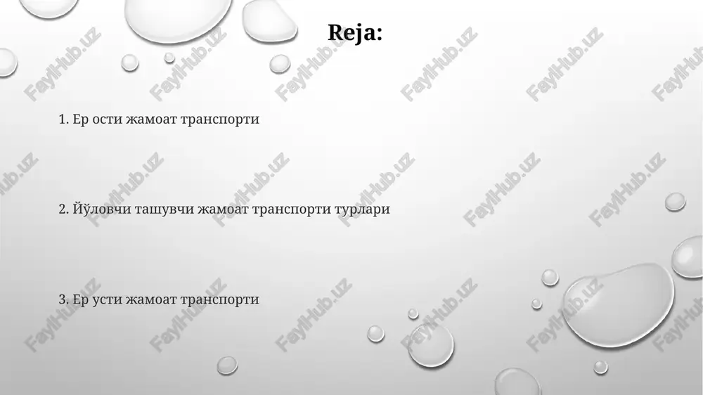 i tashkil etishda elektr poezdlari va dizel poezdlari kabi turli xil lokomotivlardan foydalaniladi, ularning har biri o'zgacha texnik xususiyatlarga ega. o'zbekistondagi temir yo'l tarmog'ining uzunligi 4000 km dan ortiq bo'lib, yiliga o'nlab millionlab yo'lovchilarni tashish quvvatiga ega. temir yo'l transporti yo'lovchilarni tashishda turli xil vagonlardan, jumladan, tezyurar poezdlar uchun mo'ljallangan yuqori tezlikdagi vagonlardan foydalanadi, ular soatiga 200 km dan ortiq tezlikka ega bo'lishi mumkin. yo'lovchi tashishdagi jamoat transporti turlari tezkor metro tizimlari yiliga o'rtacha 100 mln. dan ortiq yo'lovchi tashib, shaharlardagi transport muammolarini kamaytirishda muhim rol o'ynaydi. yo'lovchi tashishdagi jamoat transportining 30% dan ortig'i avtobuslar va mikroavtobuslar hissasiga to'g'ri keladi, bu eng keng tarqalgan va arzon yo'nalishlardan biridir. trallebus va trolleybus tizimlari 15-20 km/soat tezlikda harakatlanib, ekologik jihatdan toza va nisbatan arzon alternativa hisoblanadi. trolleybus va tramvay xizmatlari tramvay va trolleybus xizmatlarining umumiy yo'lovchi aylanishi yiliga o'rtacha 15-25 mln. ni tashkil etishi mumkin, bu shahar transport tizimidagi muhim o'rinni ko'rsatadi. …