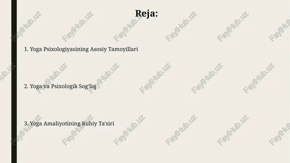 emotsional boshqaruvni yaxshilaydi. yoga va emotsional sog'liq yoga amaliyoti, oʻz-oʻzini anglash va tanani sezish orqali, oʻziga boʻlgan ishonchni oshiradi va insonning emotsional barqarorligini 30% gacha yaxshilaydi, bu esa ijtimoiy fobiya kabi qoʻrquvlarni engishga yordam beradi. yoga muntazam mashgʻulotlari stress gormonlari darajasini 20% ga kamaytirishi va kayfiyatni yaxshilashga yordam beradigan endorfinlar ishlab chiqarilishini 40% ga oshirishi mumkin. yoga va ruhiy o'sish yoga muntazam mashgʻulotlari miya faoliyatini 15% ga yaxshilaydi, bu esa diqqatni jamlash, xotirani va kognitiv funksiyalarni yaxshilashga olib keladi, natijada ruhiy o'sish kuzatiladi. yoga amaliyoti orqali olingan mindfulness (o'ziga xos diqqatlilik) va tanaga ongli munosabat 5-htp (serotonin prekursor) darajasini oshiradi, bu esa hissiy barqarorlik va ruhiy o'sishga yordam beradi. yoga va uyqu yoga amaliyotining 8 hafta davomida kuzatuvi natijasida, ishtirokchilarning uyqu sifati va uyquga ketish vaqti 40% ga yaxshilandi, bu esa uyqusizlikka qarshi samarali usul ekanligini koʻrsatadi. yoga bilan muntazam shugʻullanish 70% gacha uyqusizlikdan aziyat chekayotgan odamlarda uyquning sifatini sezilarli …