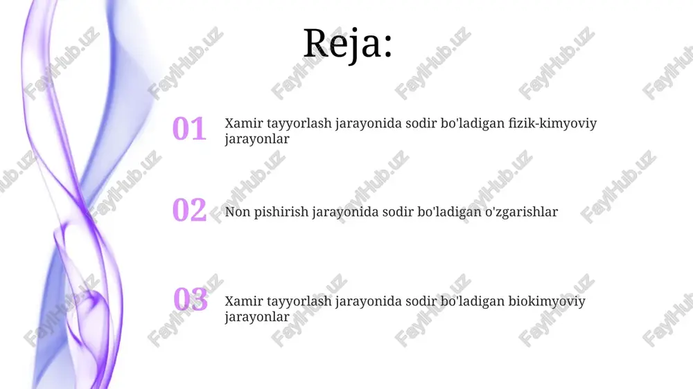 qobiq qatlami, unning tashqi qismining yuqori harorat ta'sirida suvning bug'lanishi va kraxmalning jelatlanishi natijasida hosil bo'ladi, bu qatlamning qalinligi 1-3 mm gacha bo'lishi mumkin va rangi, qovurish haroratiga bog'liq. xamirning yetilishi xamirning yetilishi davrida gaz hosil bo'lish tezligi 2-3 soat ichida maksimal darajaga yetadi, so'ngra asta-sekin pasayadi, bu xamirning tuzilishi va hajmining o'zgarishiga olib keladi. glutenning rivojlanishi xamirning yetilishining muhim ko'rsatkichidir; optimal yetilishda glutenning cho'ziluvchanligi 150-200 mm ga yetishi mumkin. xamirning yetilish jarayonida suv faolligi taxminan 0,95 ga kamayadi, bu fermentlar faolligini optimallashtiradi va kraxmalning jelatlanishini ta'minlaydi. xamirning yopishqoqligi va elastikligi xamirning yopishqoqligi unning suvni ushlab turish qobiliyati va proteinlarning gidratatsiyasi darajasiga bog'liq bo'lib, 12-18% suv miqdori optimal hisoblanadi. xamirning elastikligi glutenning shakllanishi bilan bevosita bog'liq, glutenning kuchliligi 250-350 bu (brabender birligi) oralig'ida bo'lganda optimal elastiklik kuzatiladi. xamirning yopishqoqligi va elastikligi xamirturush faoliyati va fermentlar ta'siriga bog'liq bo'lib, fermentlar faolligi 30-40°c haroratda eng yuqori bo'ladi. shakarlarning karamellashuvi va maillard reaksiyasi …