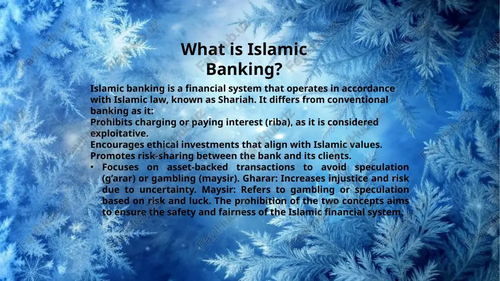 ods include: murabaha: a cost-plus sale where the bank buys an asset and sells it to the client at a profit, with repayment in installments. ijarah: leasing agreements where the bank owns the asset and leases it to the client for a fixed rental fee. mudarabah: a partnership where the bank provides capital, and the client contributes expertise, sharing profits according to a pre-agreed ratio. musharakah: joint ventures where both the bank and the client invest capital and share profits/losses. for example: 1. murabaha (trade). bank: buys a car for $20,000. customer: agrees with the bank and buys it for $22,000 (with a $2,000 profit). payment: customer pays in installments over 12 months. how islamic banks operate 2. ijarah (rent). bank: buys a house and leases it to the customer for 5 years. customer: pays a monthly rent to live in the house. at the end of 5 years, the …