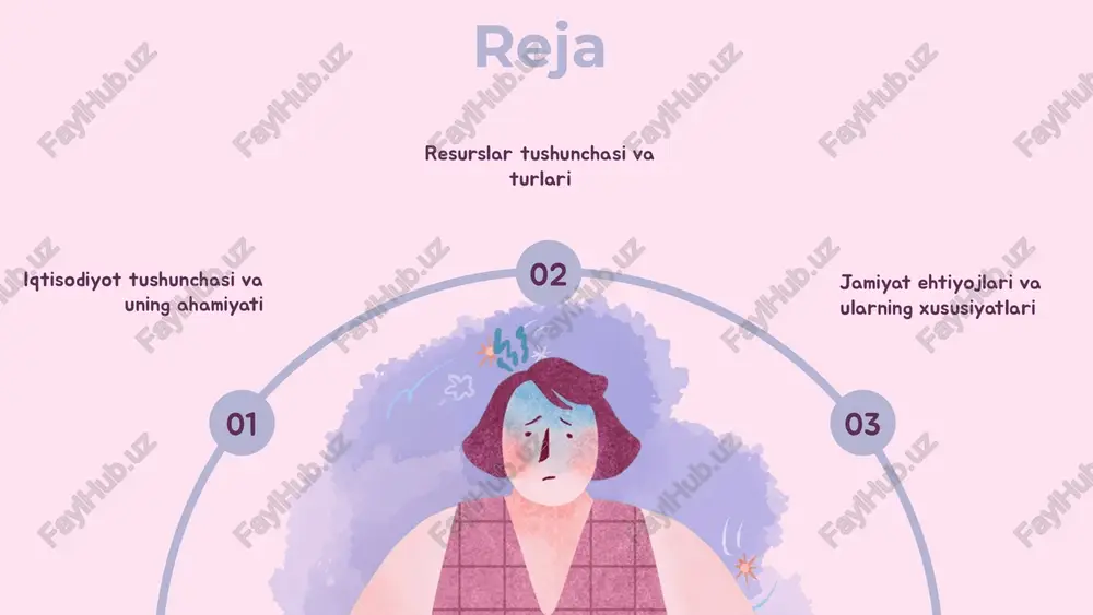 a muhim rol o'ynashidadir. resurslarning jamiyat ehtiyojlariga ta'siri resurslar jamiyat ehtiyojlarini qondirishda muhimdir. ular ishlab chiqarish va iste'mol jarayonlarini ta'minlaydi, turli xizmatlar va mahsulotlar yaratadi. photo by youssef naddam on unsplash resurslar turlari tabiiy resurslar: yer osti boyliklari (minerallar, gaz), o'rmonlar, suv va havo. ushbu resurslar iqtisodiy faoliyatda asosiy o'rin tutadi. inson resurslari: ma'lumotli va malakali ishchilar, ta'lim va tajriba. ular ijtimoiy rivojlanish va iqtisodiy o'sishga yordam beradi. moliyaviy resurslar: investitsiya fondlari, kreditlar va mikroqarzlar. bu resurslar iqtisodiy o'sish va barqarorlikka ta'sir ko'rsatadi. barcha resurslar birgalikda jamiyat ehtiyojlarini qondirishda muhim rol o'ynaydi. tabiiy, inson va moliyaviy resurslar o'rtasidagi muvozanat iqtisodiy rivojlanish uchun zarur. resurslarni samarali boshqarish jamiyatning farovonligini oshiradi. jamiyat ehtiyojlari: asosiy tushunchalar ehtiyojlar va ularning turlari jamiyat ehtiyojlari insonlarning hayotini yaxshilash maqsadida paydo bo'lgan talablar va istaklardir. ularning qoniqishi uchun resurslar talab etiladi. ehtiyojlar asosiy (ovqat, kiyim, boshpana) va ikkilamchi (ta'lim, sog'liqni saqlash) bo'lib, har birining o'z xususiyatlari bor. …