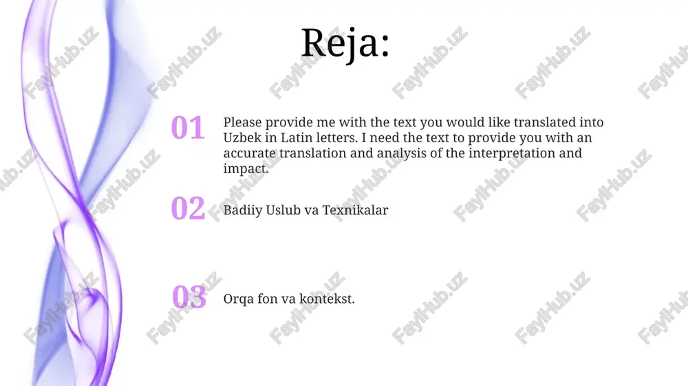 adi. u boy turk realist adabiyoti boy boy an'analarga tayanadi, kundalik hayotning murakkabliklarini va inson ruhining chidashi haqida hikoya qiladi. roman ijtimoiy sinf, qashshoqlik va o'zgarib borayotgan turkiya jamiyatida o'zini topishni qidirish mavzusini o'rganadi. zamonaviy ahamiyat asarning til va hikoya aytishga e'tibor qaratilishi xilma-xil hikoyalarga va tilning kuchiga bo'lgan hozirgi qiziqishni aks ettiradi. "choliqushiʼʼ"da xotira va travmaning o'rganilishi tarixiy adolatsizliklar va ularning uzoq muddatli ta'siri haqida davom etayotgan muhokamalarga tegishli. "choliqushiʼʼ" identifikatsiya va mansublik mavzusini oʻrganib, zamonaviy madaniy assimilyatsiya va shaxsiy ifoda muhokamalariga mos keladi. xulosa: "choliqushiʼʼ"ning merosi "choliqushiʼʼ" guntekinning badiiy qarashlari va turk musiqasining abadiy merosi haqida guvohlik beradi. "choliqushiʼʼ" anʼanaviy turk musiqasini eksperimental tovus manzaralari va yangi aranjirovkalar bilan qayta taʼriflaydi. guntekin'ning ishi madaniy normalarni shubha ostiga qo'yadi va musiqiy ifoda chegaralarini kengaytiradi. guntekinning kelajak yo'nalishlari turkiy va kurd millatlari orasidagi murakkab munosabatlarni chuqurroq tushunish. choliqushining turk jamiyatiga ta'sirini o'rganish. shaxsiyat va madaniy mansublik mavzularini kengaytirish. please provide …