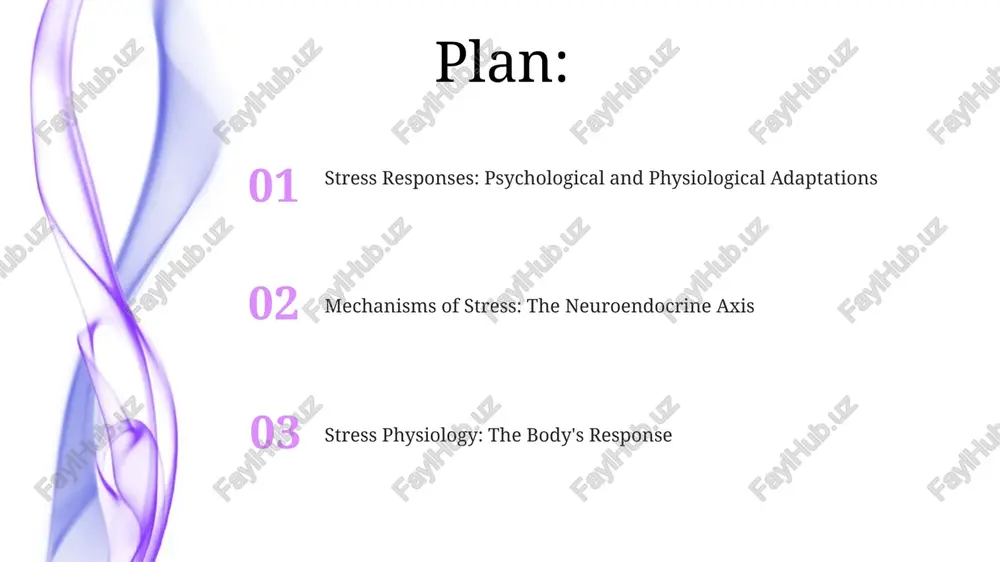 .g., anxiety, irritability), and vary in intensity depending on the stressor and individual factors. stress physiology involves the body's response to stressors, activating the hypothalamic-pituitary-adrenal (hpa) axis and releasing hormones like cortisol. the mind-body connection stress physiology involves the activation of the hypothalamic-pituitary-adrenal (hpa) axis, releasing hormones like cortisol, leading to physiological changes. the mind-body connection is a bidirectional relationship where mental and physical health influence each other. the hypothalamic-pituitary-adrenal (hpa) axis these hormones help the body cope with stress, but prolonged activation can have negative health consequences. stressors activate the hpa axis, leading to the release of cortisol and other hormones. introduction to stress physiology stress responses involve various physiological, behavioral, and cognitive changes to cope with stressors. these responses are mediated by complex neural, endocrine, and immune system interactions. stress management and coping mechanisms stress responses vary, ranging from fight-or-flight to withdrawal, depending on the individual and the …