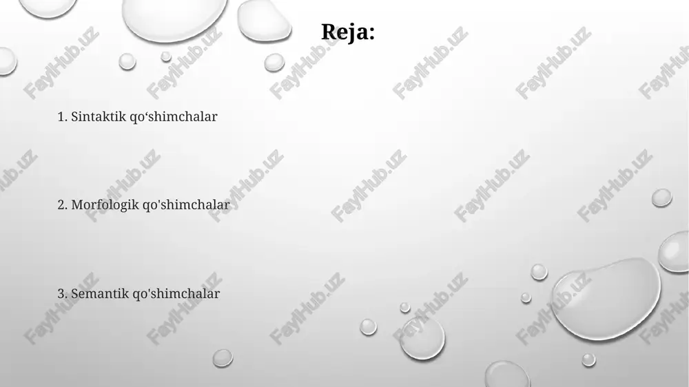 lish qo'shimchalari (yangi so'zlarni hosil qiladi) va o'zgartirish qo'shimchalari (son, kelishik va zamon kabi grammatik xususiyatlarni ko'rsatadi). qo'shimchalar so'zlarga grammatik ma'lumot qo'shadigan yoki ma'nosini o'zgartiradigan so'z oxirida keladigan qo'shimchalardir. keng tarqalgan turlari nomlanish qo‘shimchalari, fe'l qo‘shimchalari va ravish qo‘shimchalari. sifat qo‘shimchalari: egalik belgilari qo'shimchalar funktsiyasi (egalik, ko'plik va hokazo) va pozitsiyasi (asosdan oldin yoki keyin) bo'yicha tasniflanadi. -ın/-in/-un/-ün/-ım/-im: turkik tillarda birlik egalik qo‘shimchasi. -lar/-ler: turk tillarida ko'plik egalik qo'shimchasi. ot nomi qo'shimchalari: egalik qo'shimchalari "-in", "-nin", "-sin", "-nun" egalik qo'shimchalari ega bo'lishni bildiradi. turk tili oilasidagi tillar grammatik munosabatlarni belgilash uchun turli xil qo'shimchalarni ishlatadi. qo'shimchalar otlarni son, kelishik va egalik kabi xususiyatlarga ko'ra tasniflaydi. xulosa va xulosalar umumiy toifalarga qo'shimchalar (so'z turini yoki ma'nosini o'zgartiruvchi), qo'shimchalar (grammatik xususiyatlarni o'zgartiruvchi) va klitiklar (boshqa so'zlarga yopishtirilgan kichik so'zlar) kiradi. tasniflash turkiy tillarning tuzilishi va ma'nosida qo'shimchalar qanday rol o'ynashini tushunishga yordam beradi. turk tili oilasidagi qo‘shimchalar ularning vazifasi va ma'nosiga ko‘ra …