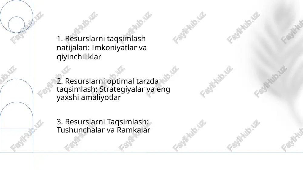 arni taqsimlash bo'yicha kelajakdagi yo'nalishlar. barqarorlik va ekologik muammolar resurslarni taqsimlash qarorlarini boshqaradi. resurslarga talabning oshishi raqobat va potentsial mojarolarga olib kelishi mumkin. 8. resurs turlari taqsimotning oqibatlari: iqtisodiy o'sishga, ijtimoiy adolatga va atrof-muhit barqarorligiga ta'siri. resurslarni taqsimlash: ma'lum maqsadlarga erishish uchun mavjud resurslarni taqsimlash. 9. xususiy sektor resurslarni taqsimlash resurslarni taqsimlash oqibatlari iqtisodiy o'sish, tengsizlik va atrof-muhitga ta'sir kabi jihatlarni o'z ichiga oladi. xususiy sektorga resurslarni taqsimlash ishlab chiqarish omillaridan foydalanish samaradorligini va foyda maksimal darajaga ko'tarilishini o'z ichiga oladi. 10. resurs tanqisligi va taqsimlash resurslarning yetishmasligi talab taklifdan oshib ketganda yuz beradi va bu chegaralangan resurslar uchun raqobatga olib keladi. resurslarni taqsimlash - bu mavjud resurslarni raqobatbardosh foydalanishlar o'rtasida taqsimlashni o'z ichiga oladi, bu iqtisodiy natijalar va jamiyat farovonligiga ta'sir qiladi. 11.davlat sektoridagi resurslarni taqsimlash samarasiz taqsimlash resurslarni isrof qilish, samaradorlikning pasayishi va ehtiyojlarning qondirilishmasligiga olib kelishi mumkin, bu esa, o'z navbatida, norozilik va hukumatga bo'lgan ishonchning yo'qolishiga …