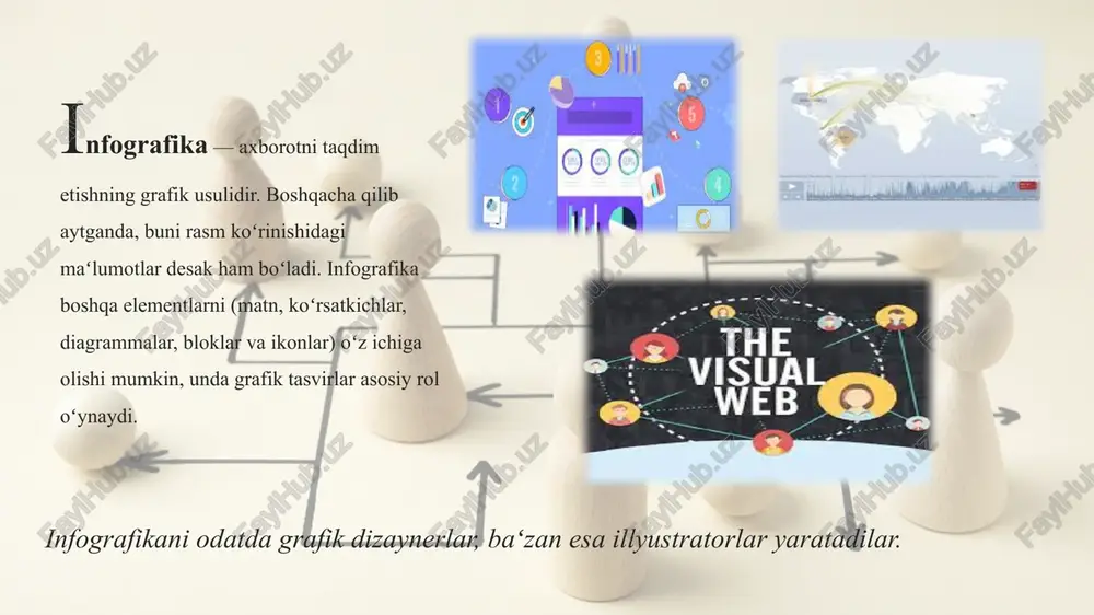 kaning kamchiliklari infografikaning birinchi kamchiligi shundaki, uni tayyorlash unchalik oson hamda arzon emas. matn yoki roʻyxatni yozish, odatda, toʻgʻri tasvirlarni tanlash va ularni oqilona birlashtirishdan koʻra ancha oson, arzonroq va tezroq. bundan tashqari, yaxshi infografikani yaratish uchun sizga ijodkorlik, kreativ dizayn fikrlash kerak. ikkinchi kamchilik shundaki, baʻzida materialni taqdim etishning bunday rang-barang shakli odamlarni bu maʻlumotni unchalik jiddiy emas deb qabul qilishiga sabab boʻlishi mumkin. uchinchi kamchilik shundaki, infografika deyarli har doim voqelikni qandaydir sxematik, umumlashtirish va soddalashtirishdir. toʻrtinchi minus maʻlumotni taqdim etish usulidan koʻra koʻproq ijrochilarga bogʻliq. gap shundaki, agar yaxshi infografika maʻlumotni oʻzlashtirishga yordam bersa, yomoni, aksincha, uni idrok etishiga toʻsqinlik qiladi va hatto notoʻgʻri tushuntirish berishi mumkin. infografika koʻngilochar va ommabop ilmiy saytlar tomonidan keng qoʻllaniladi — koʻpincha qurilmani yoki mexanizmini tushuntirish uchun. xuddi shu maqsadda u oʻquv materiallarida qoʻllaniladi. yoʻl belgilari ham infografikaning bir turidir; 5.reklama infografikasi. oʻz mahsulotlarini reklama qilish uchun kompaniyalar tomonidan yaratilgan. qoida …